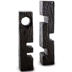 Hand Carved brutalist Decorative Etsa Totem Sculpture Large