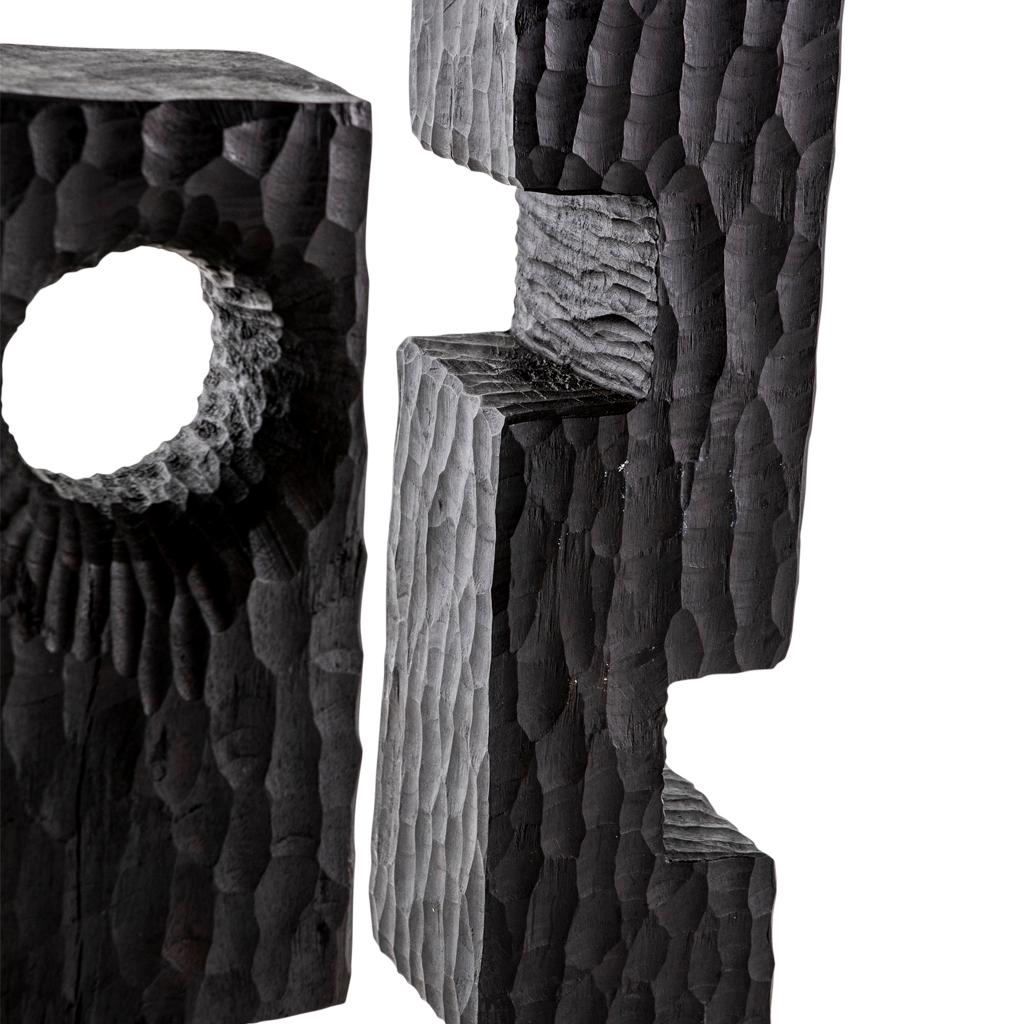 Modern Hand Carved brutalist Decorative Etsa Totem Sculpture Large For Sale