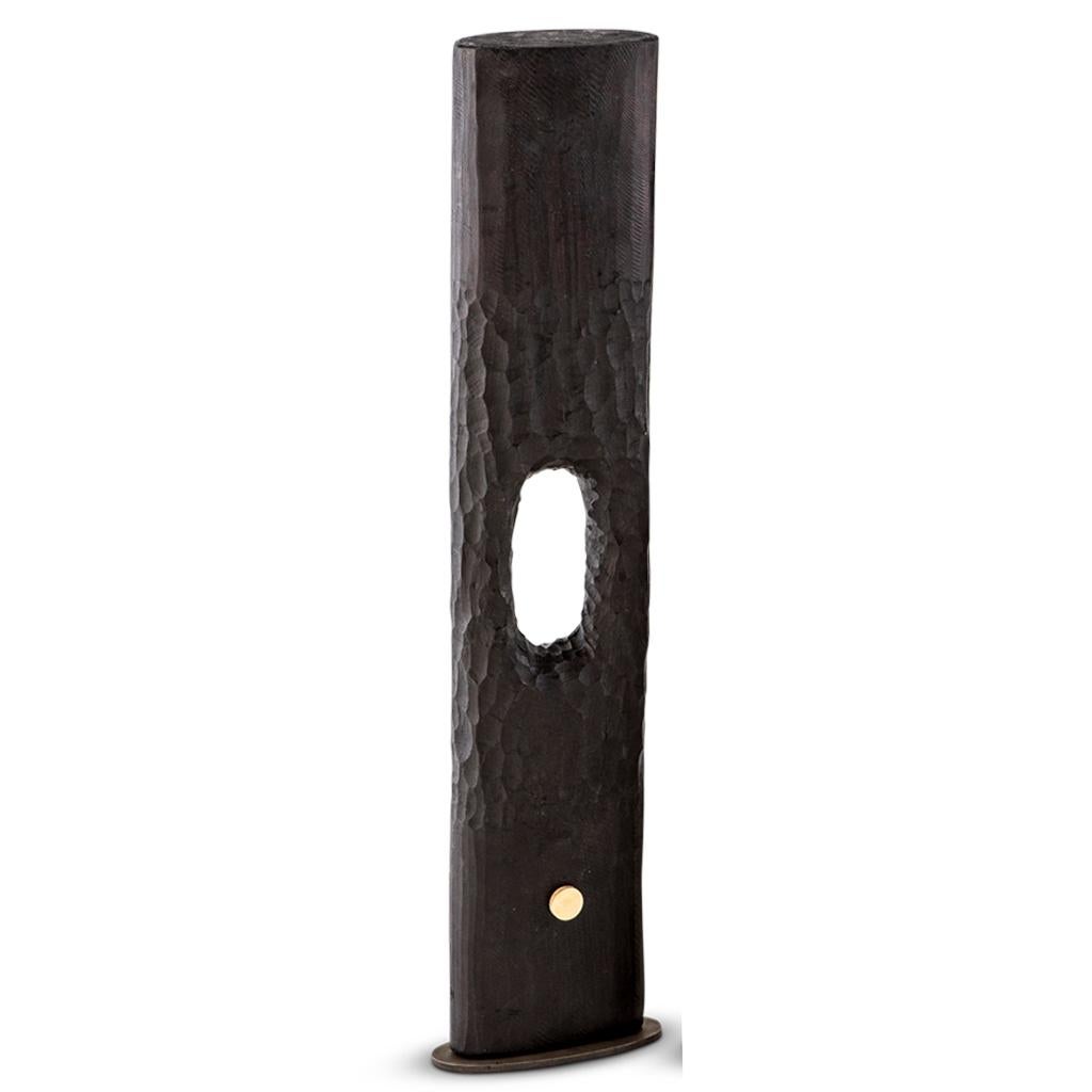 Bronzed Hand Carved brutalist Decorative Nankong Totem Sculpture Set of 3 For Sale