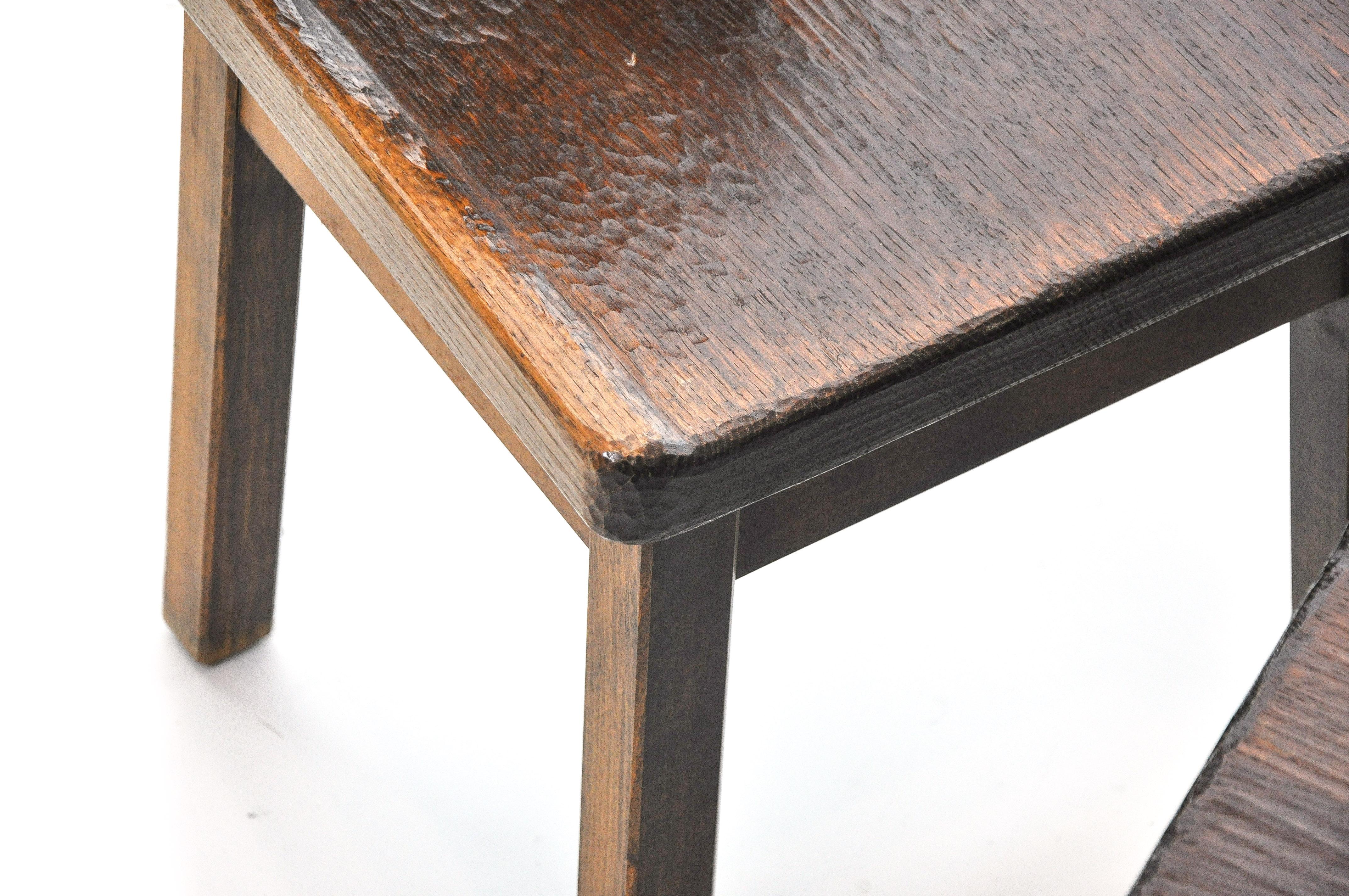 Mid-20th Century Hand Carved, Brutalistic Chairs Made of Solid Oak