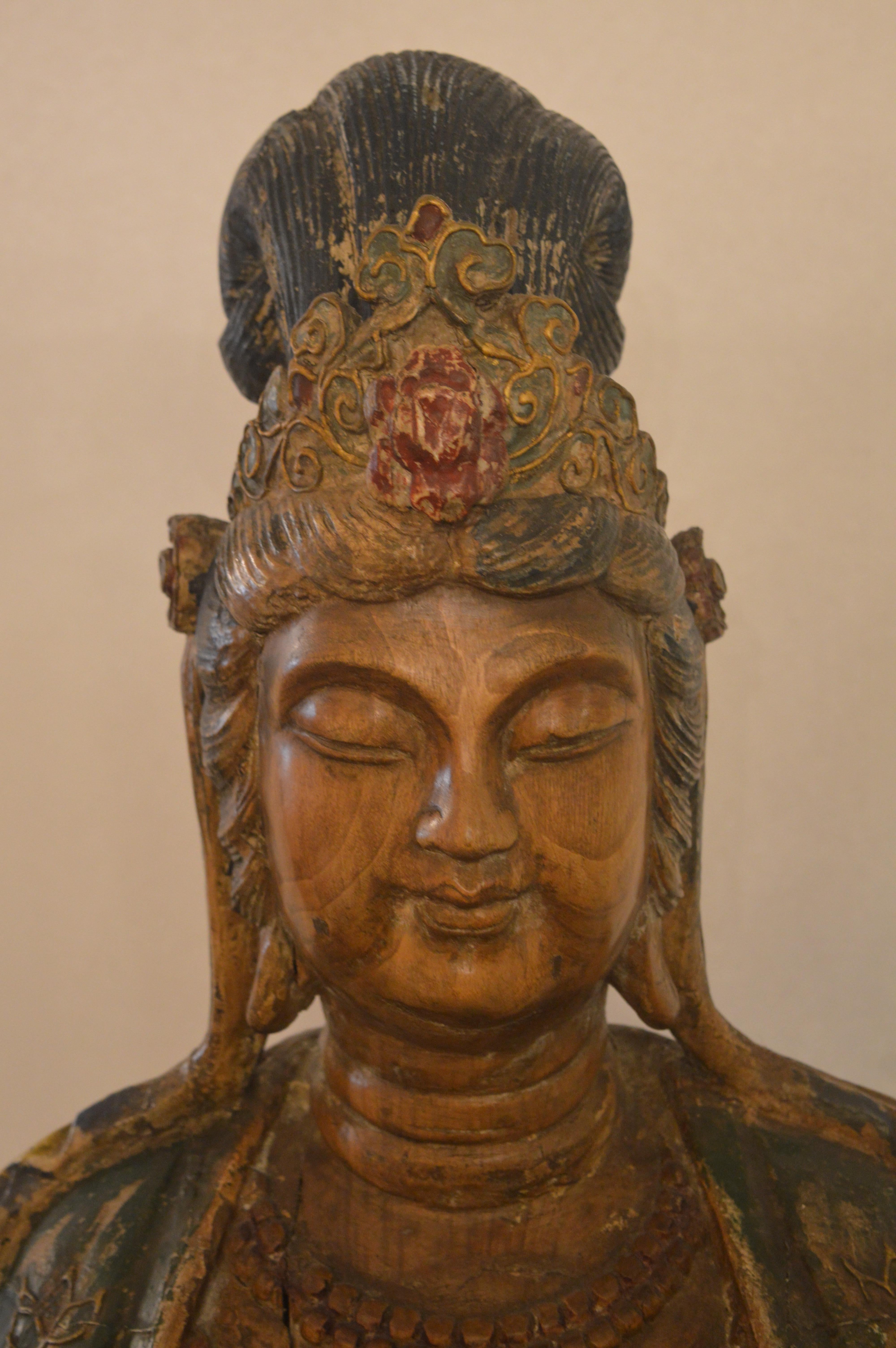 Hand Carved Buddah In Good Condition In Los Angeles, CA