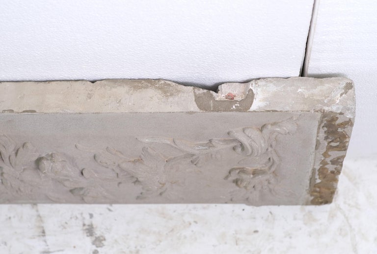 Hand Carved Building Stone Frieze Ribbon and Floral Swags For Sale at
