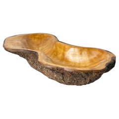 Hand-Carved Burl Wood Bowl, 1960's