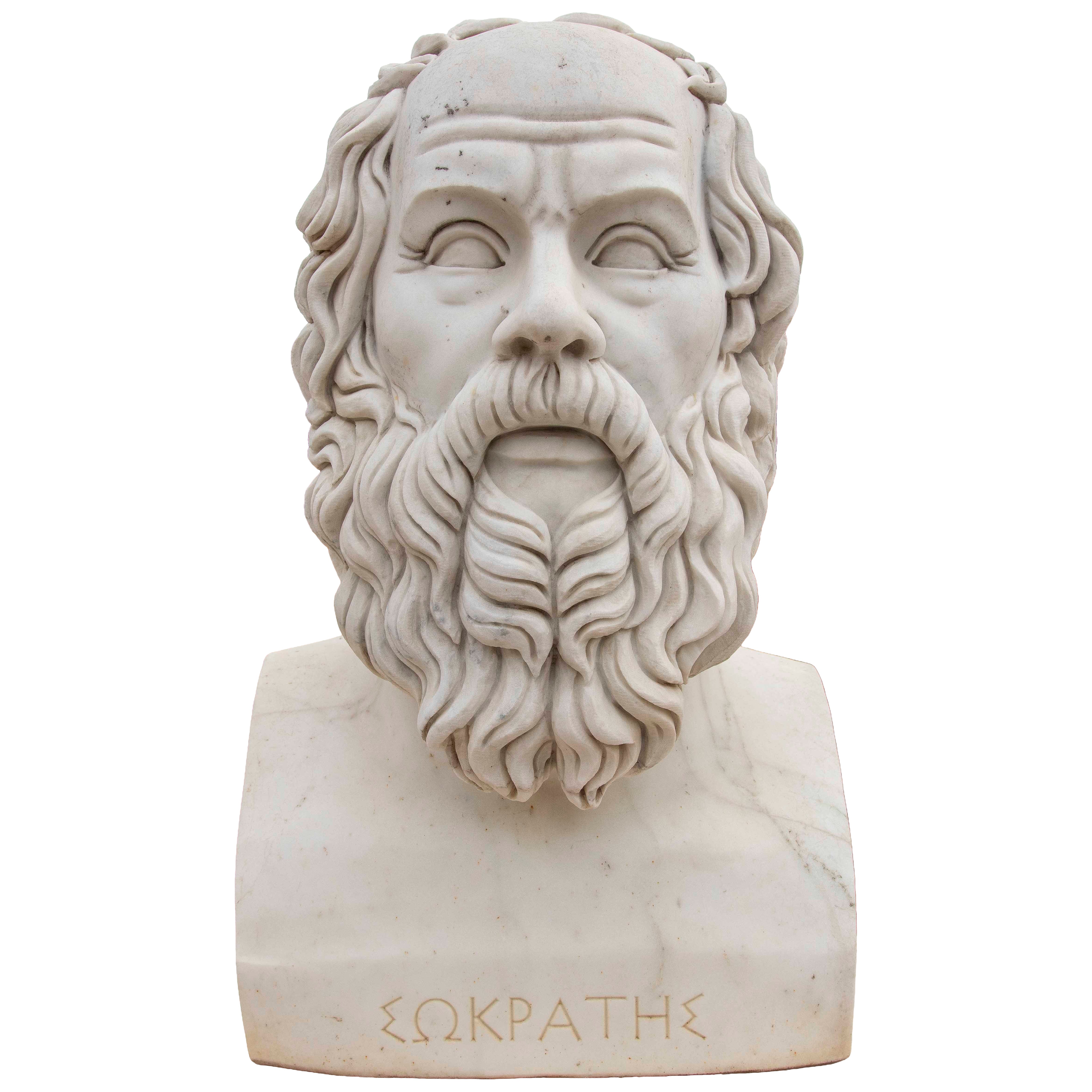 Busto di Socrate scolpito a mano in marmo bianco