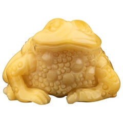 Rana ámbar de caramelo tallada a mano // 39,15 gramos