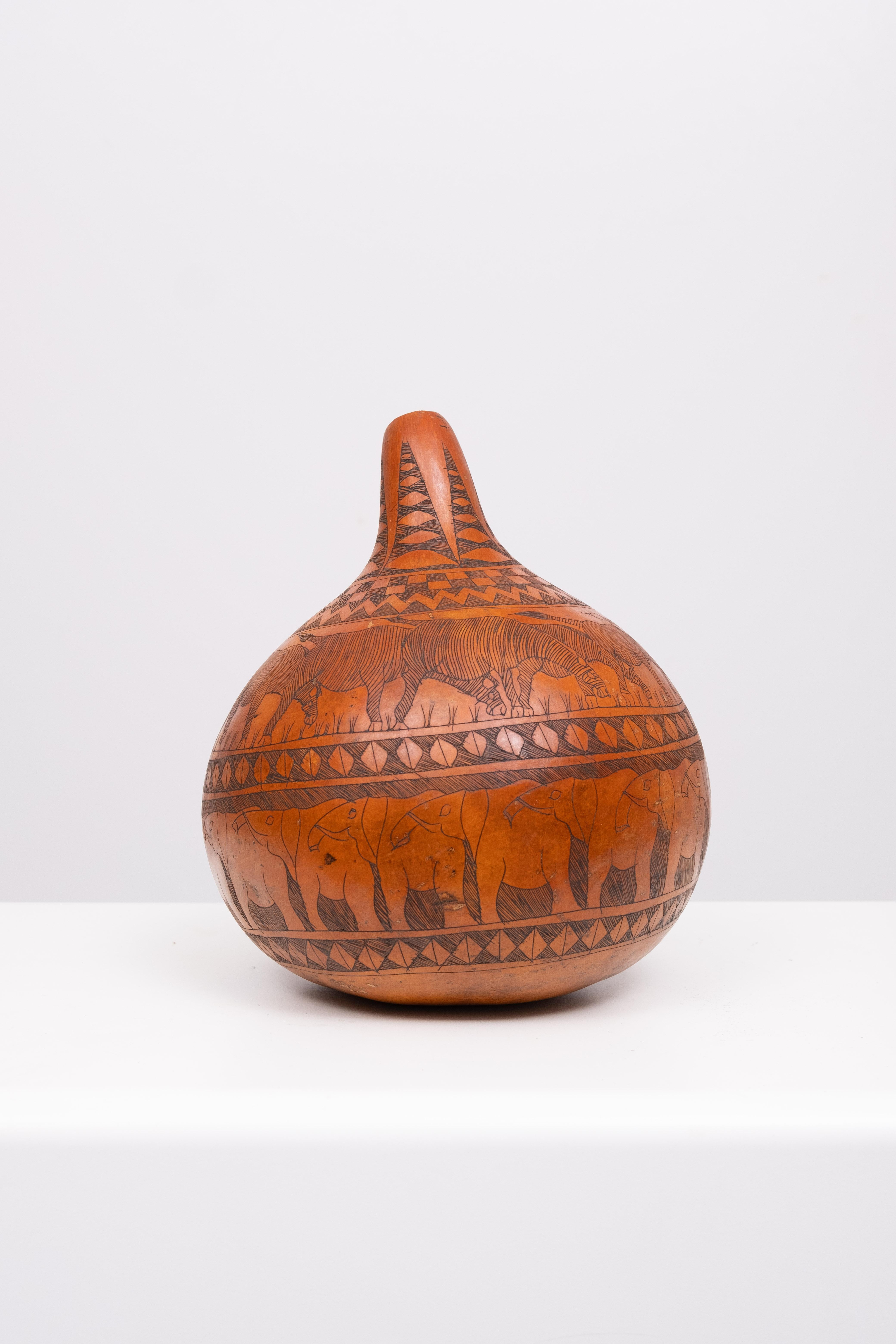 Hand Carved calabash vase  1950s 1
