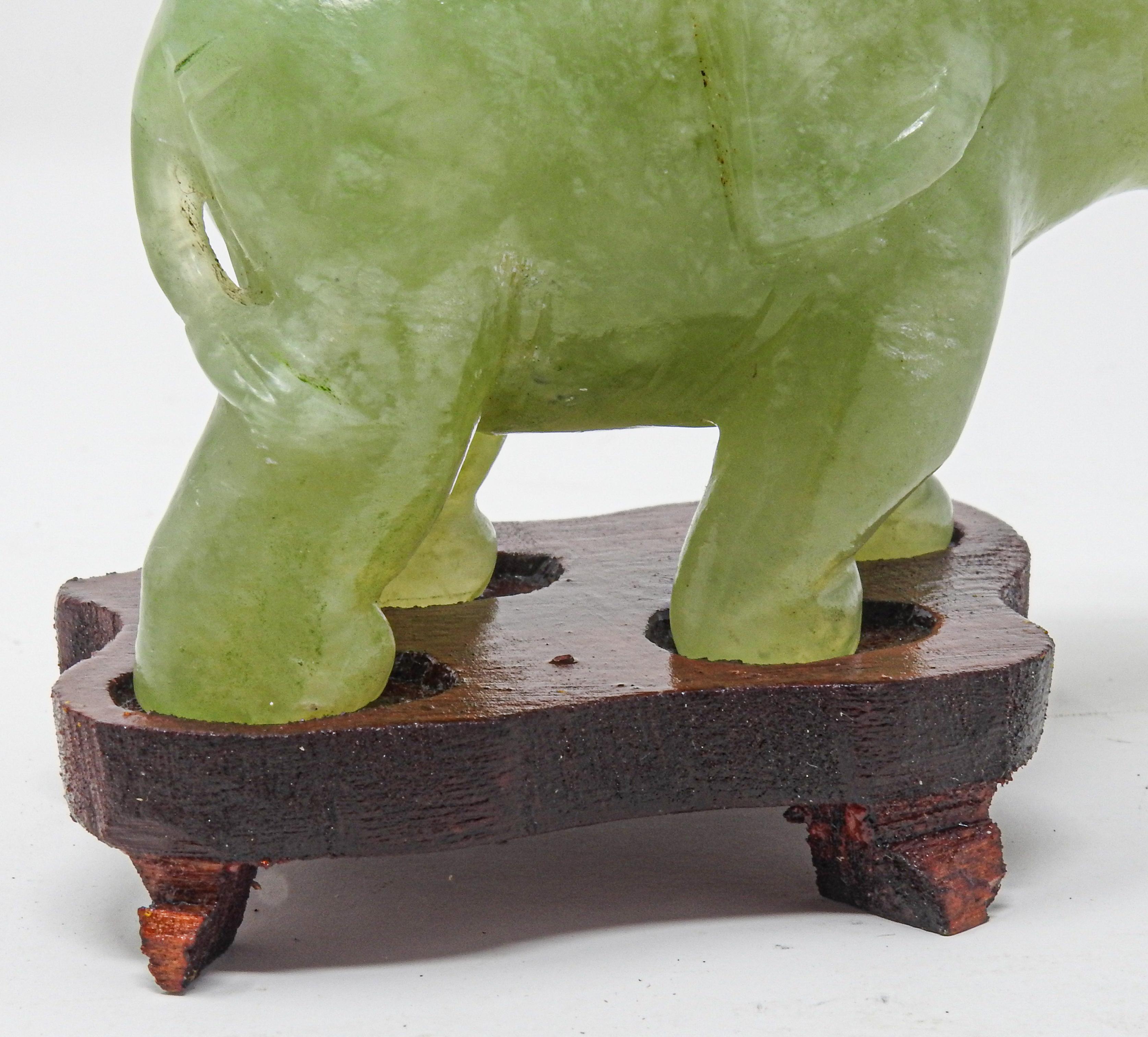 Hand Carved Calcite Elephant Sculpture, Vintage For Sale 2