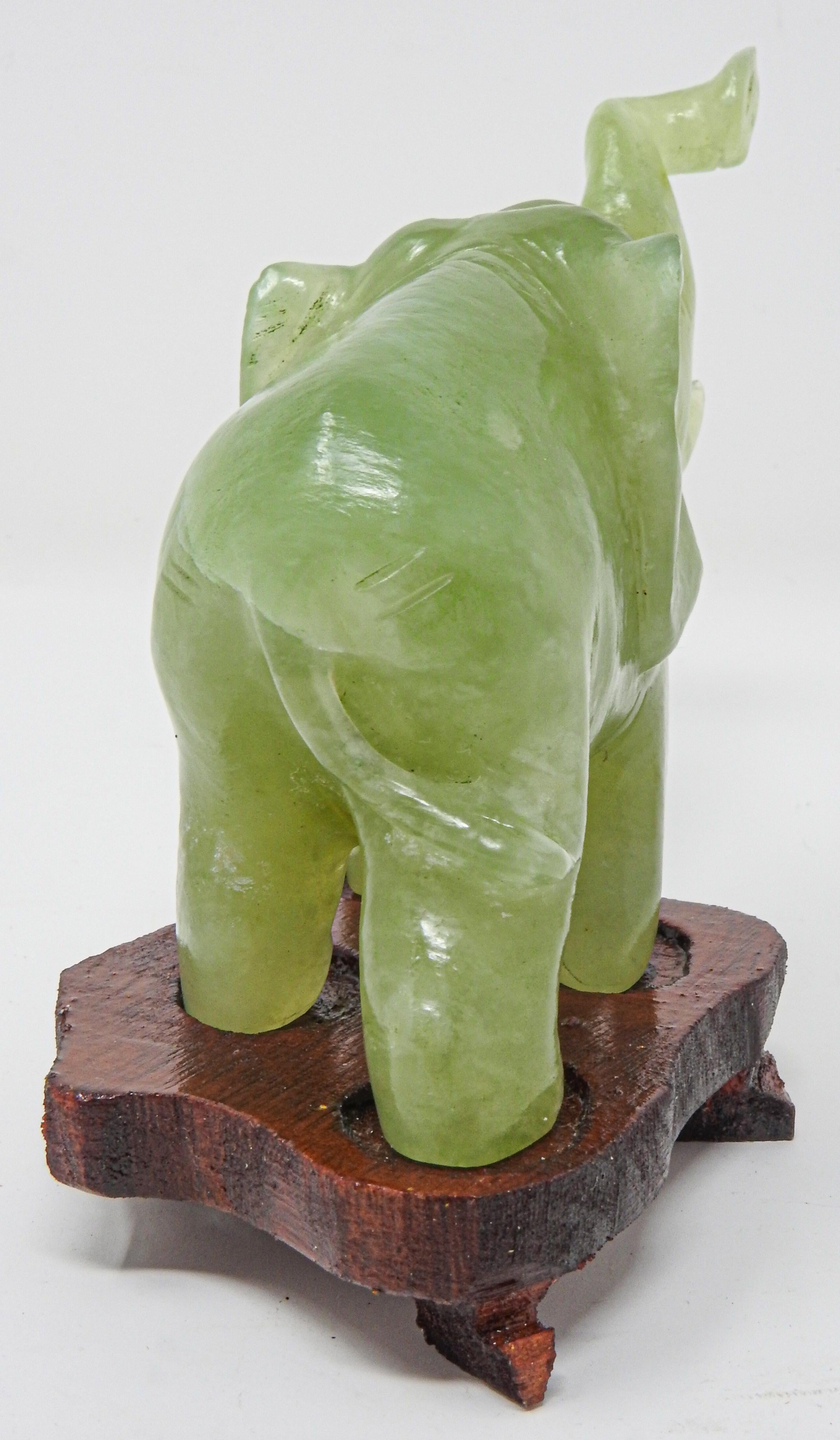 20th Century Hand Carved Calcite Elephant Sculpture, Vintage For Sale