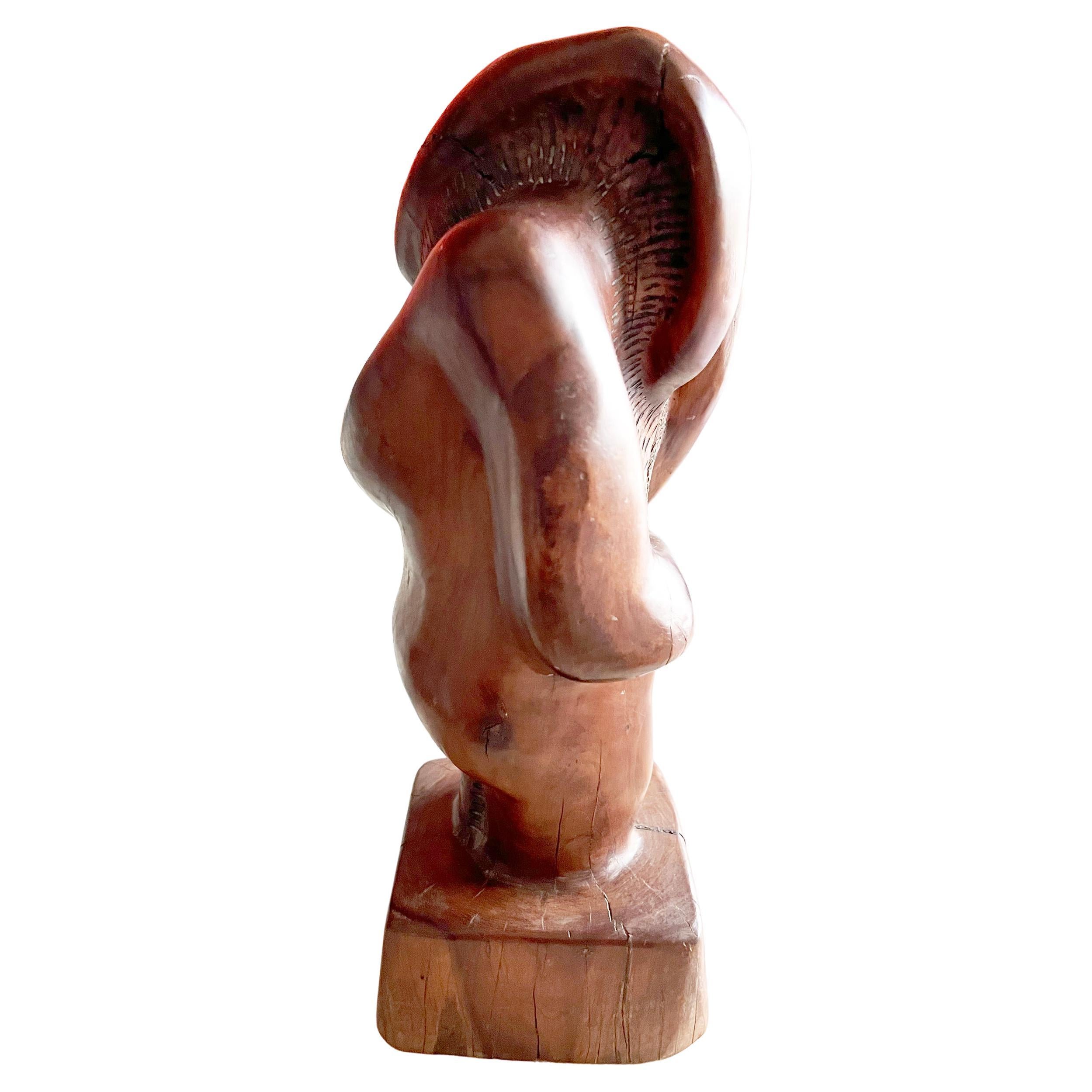 Hand geschnitzt California Studio Brutalist Wood Skulptur 1980er Jahre (amerikanisch) im Angebot