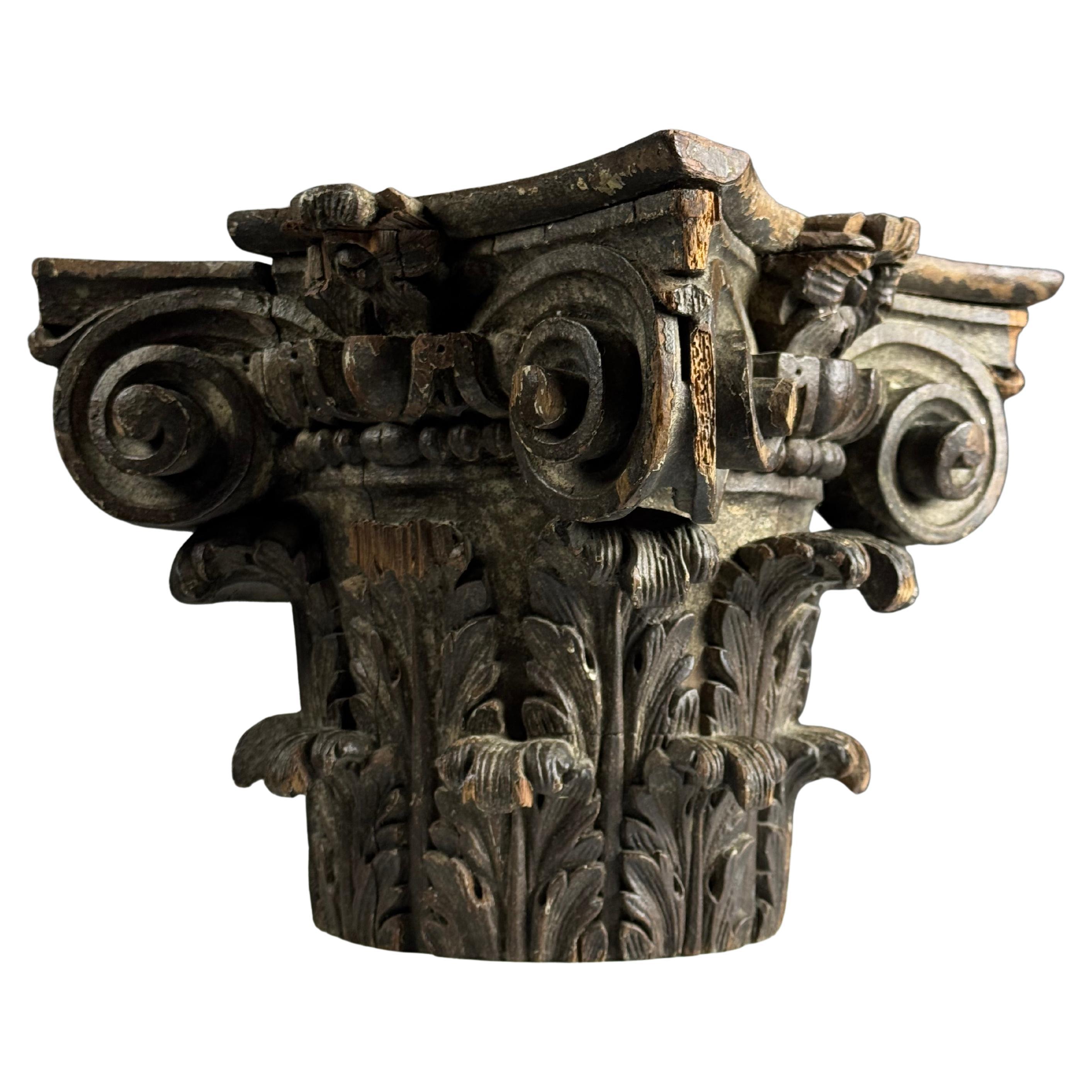 Hand-carved capital, 18th century