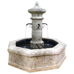 Hand Carved Central Octagonal Fountain