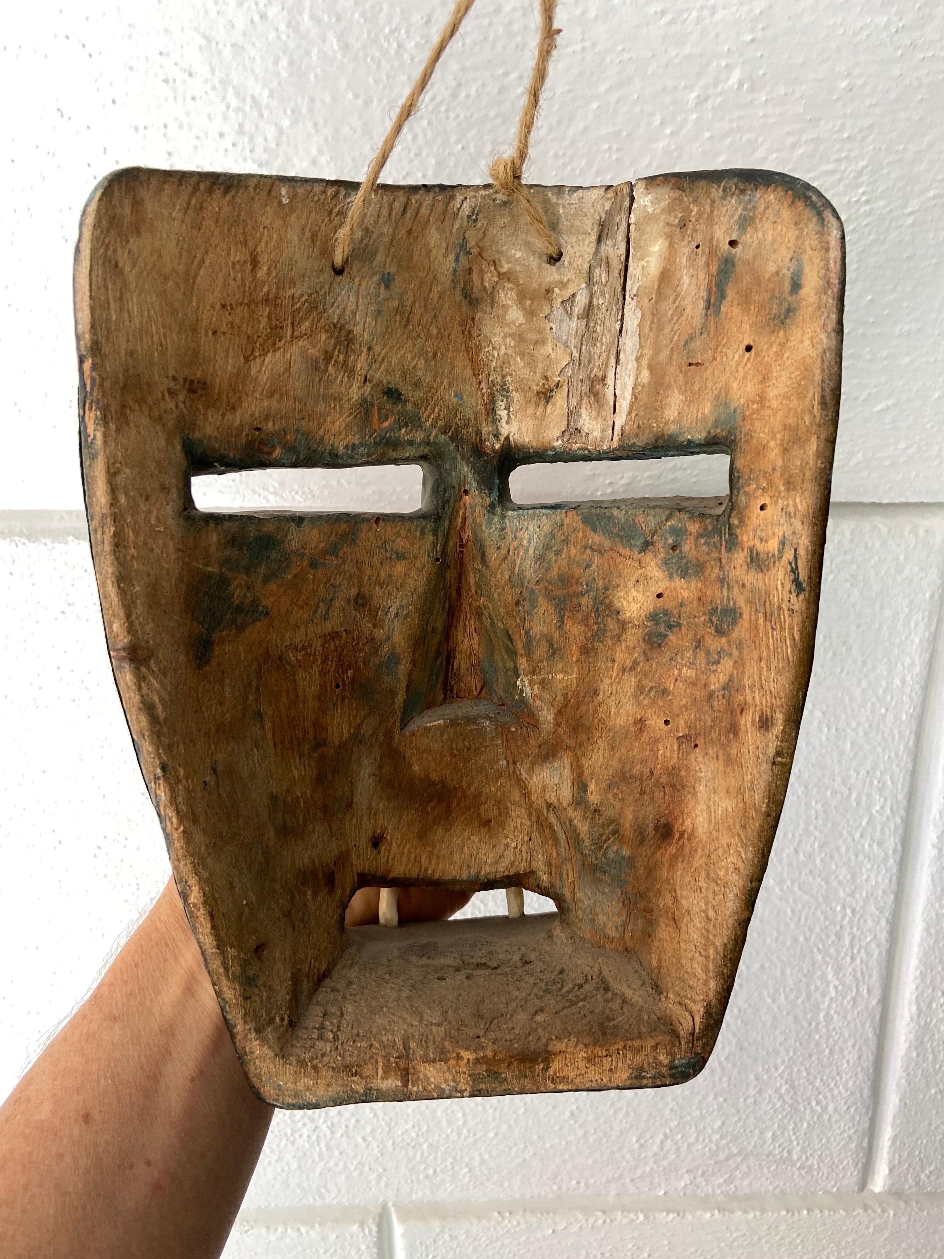 Hand-Carved Hand Carved Ceremonial Mask from Mexico, circa 1960's