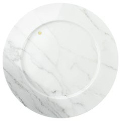 Charger Plates Platters Serveware White Statuary Marble Handmade Italy