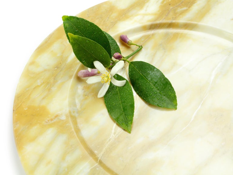 Charger Plate Platters Serveware Yellow Siena Marble Collectible Design