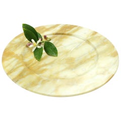 Piatto caricatore Piatti da portata Servire Giallo Siena Marmo da collezione Design Fatto a mano