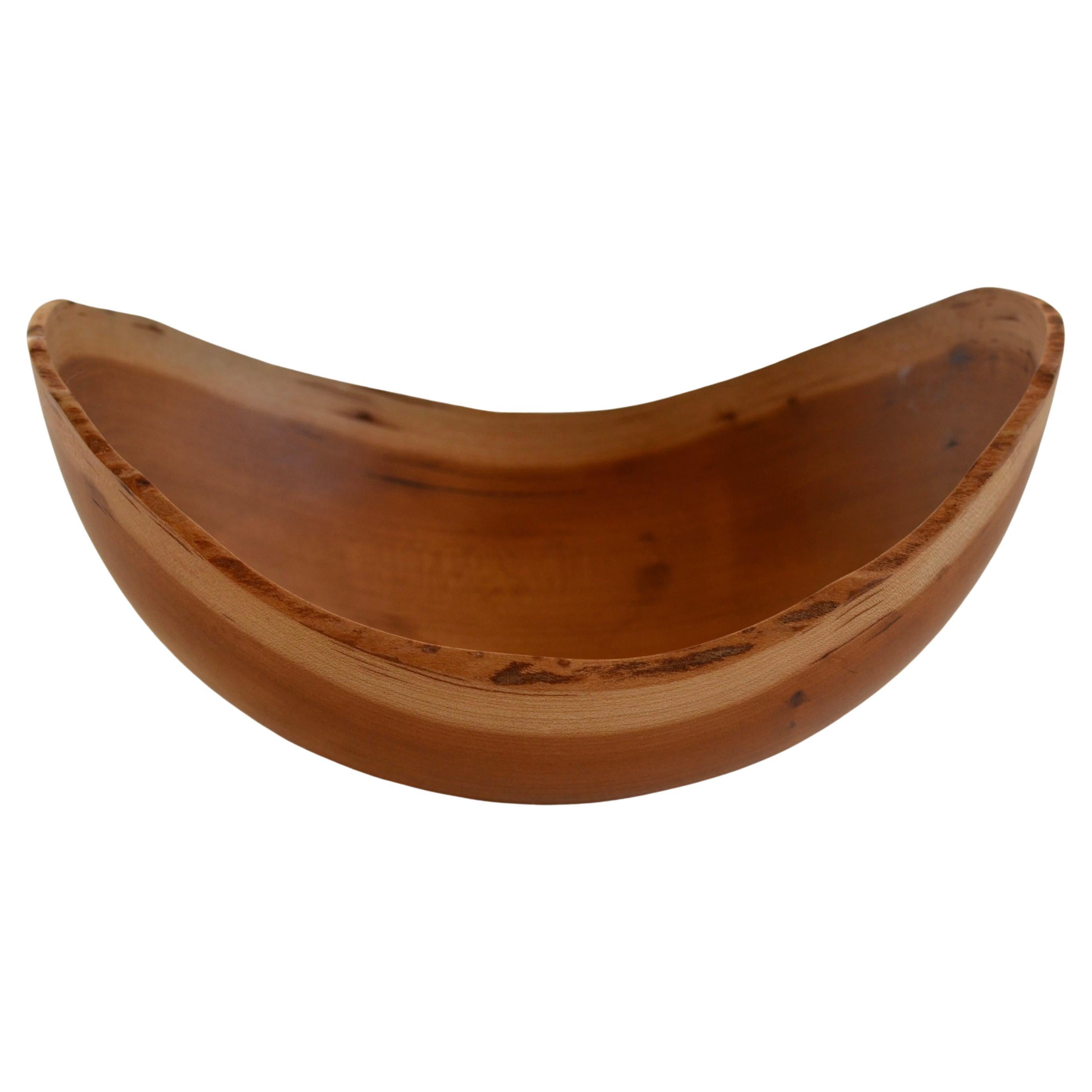 Hand-Carved Cherry Wood Bowl with Natural Edge