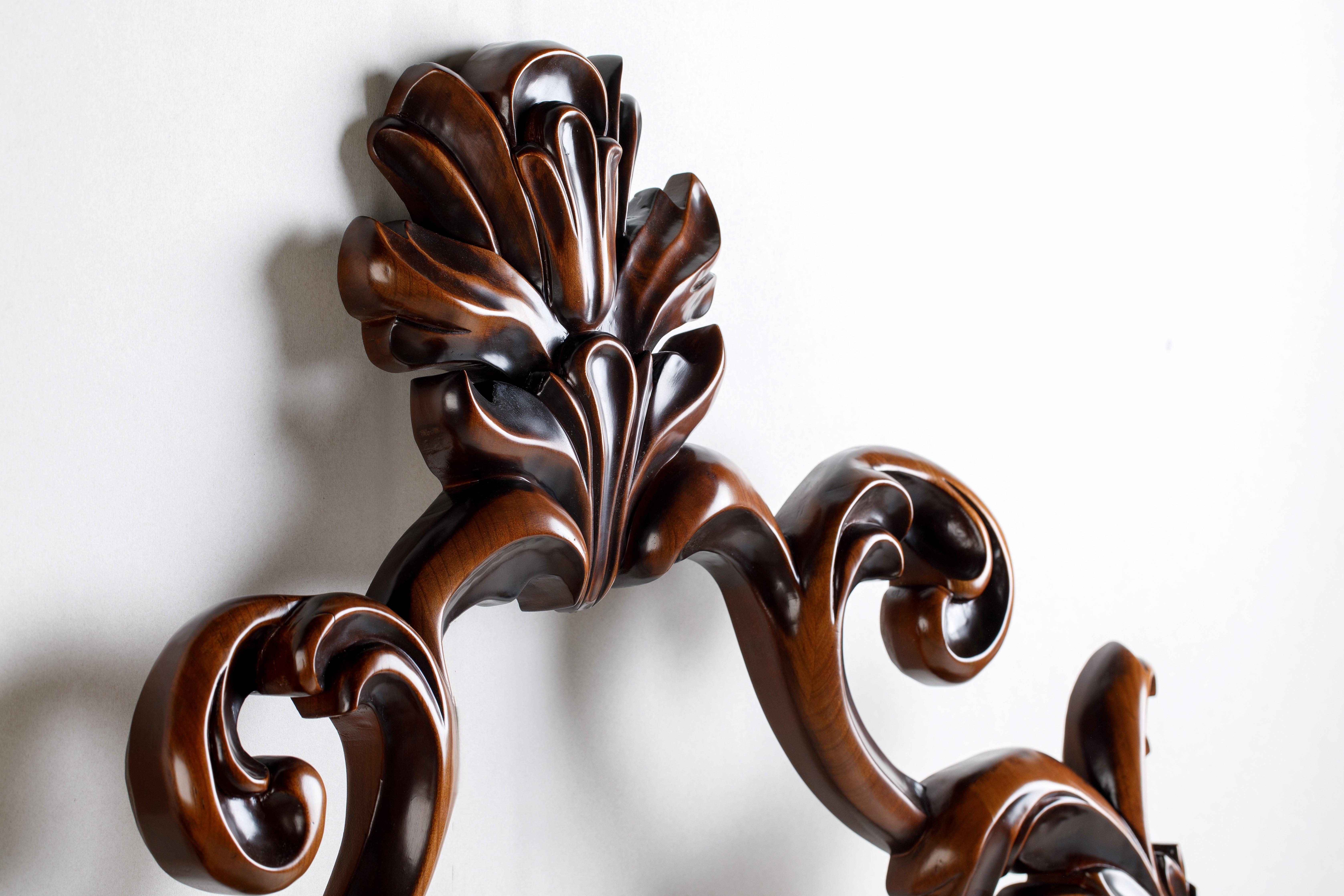Hand geschnitzt Cherry Wood Stil geschnitzt Spiegel im Zustand „Neu“ im Angebot in Naperville, IL