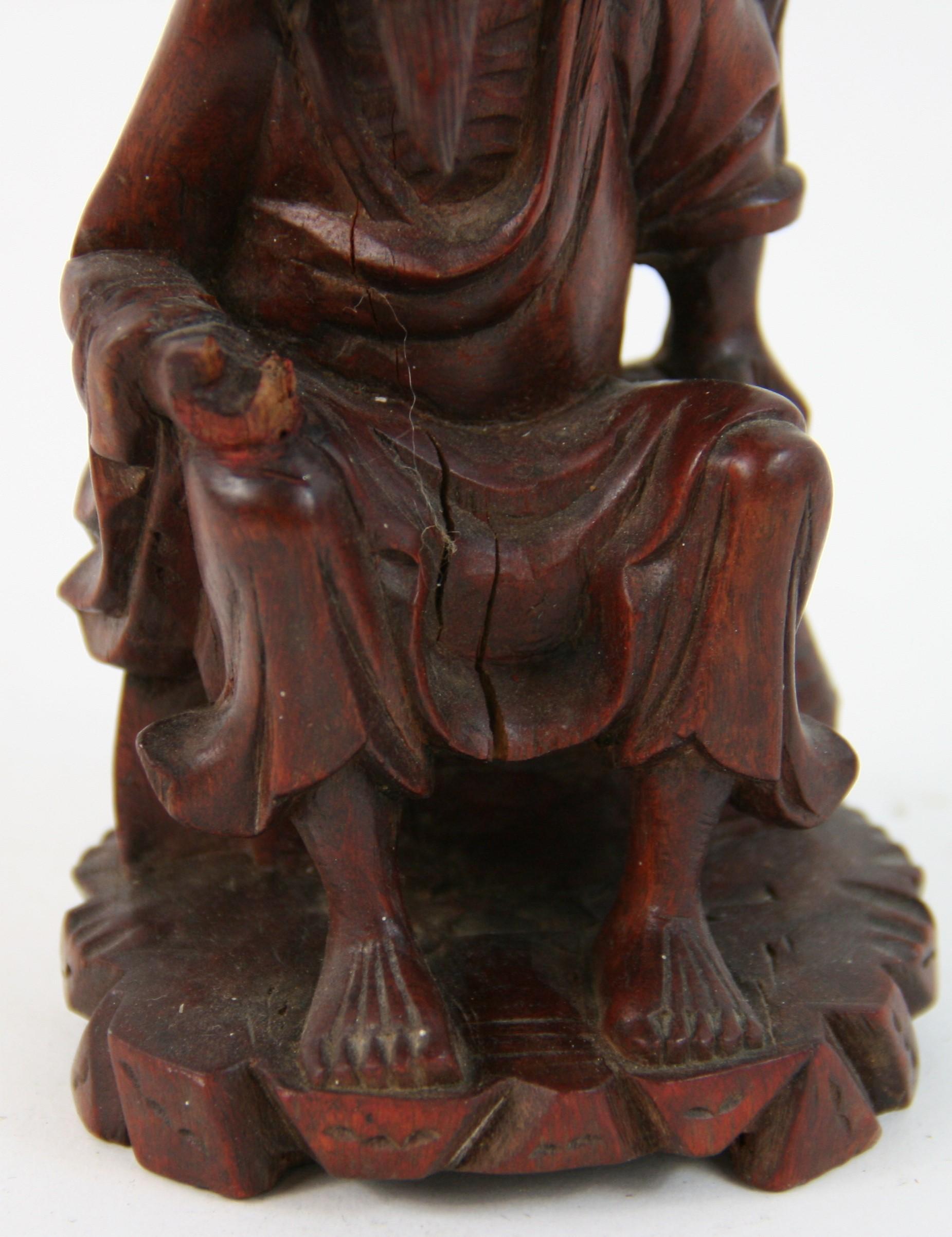 Early 20th Century Chinese Sculpture Hand Carved Farmer For Sale