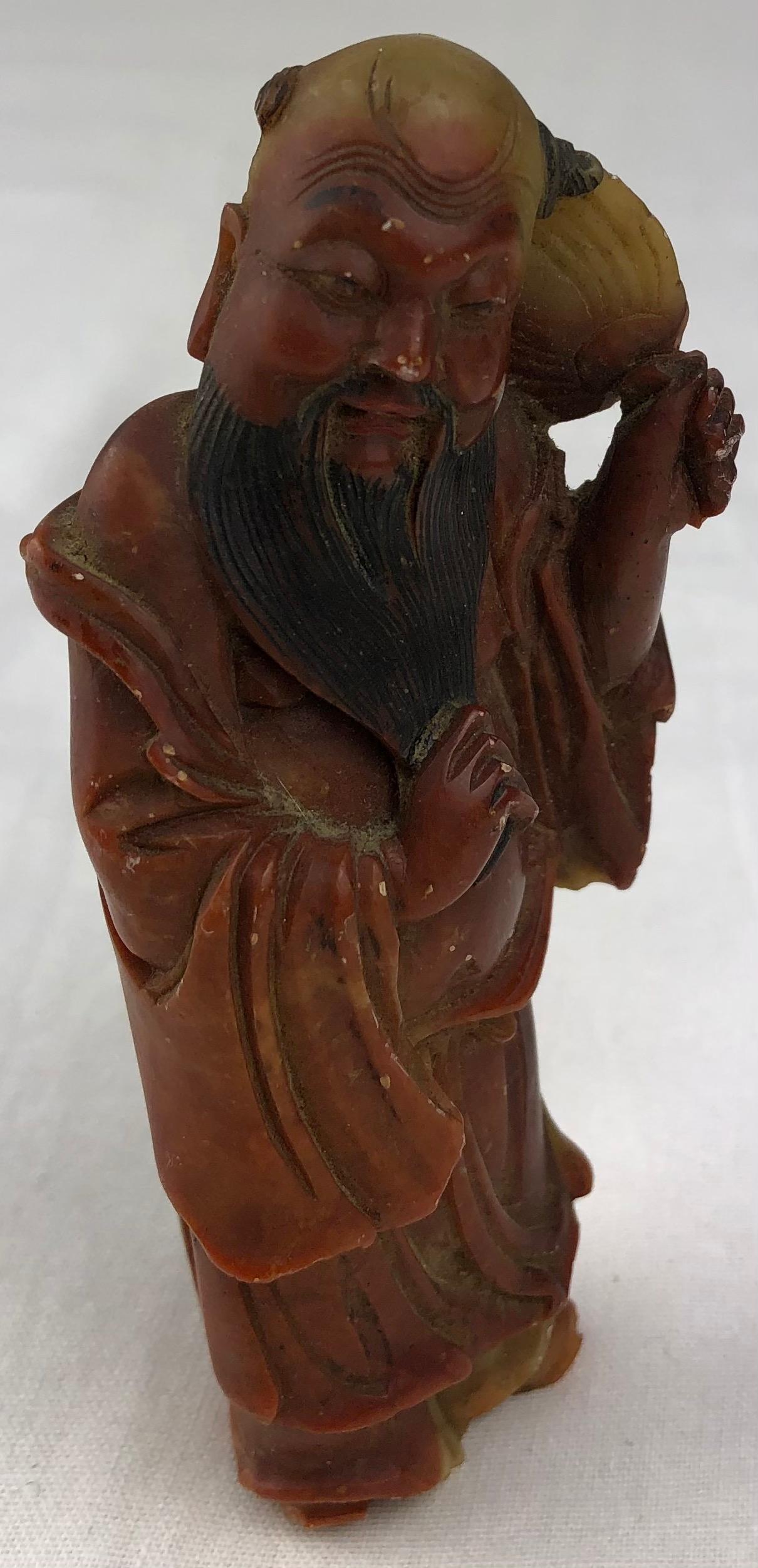 Cinese Statua o scultura figurativa cinese intagliata a mano, marmo in vendita