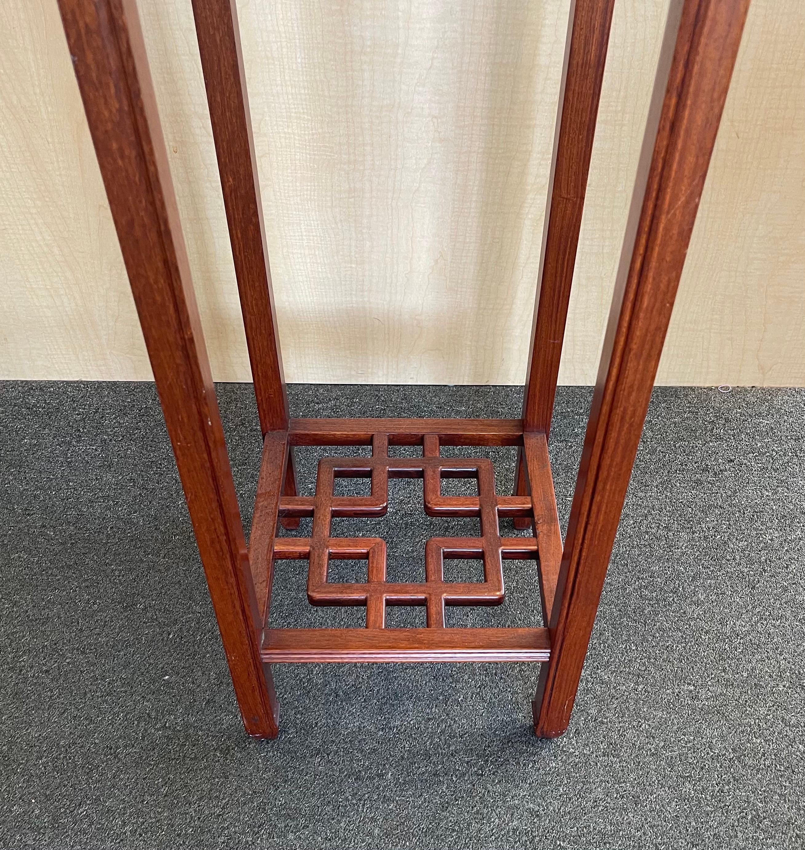 Hand Carved Chinese Rosewood Stand / Pedestal For Sale 2
