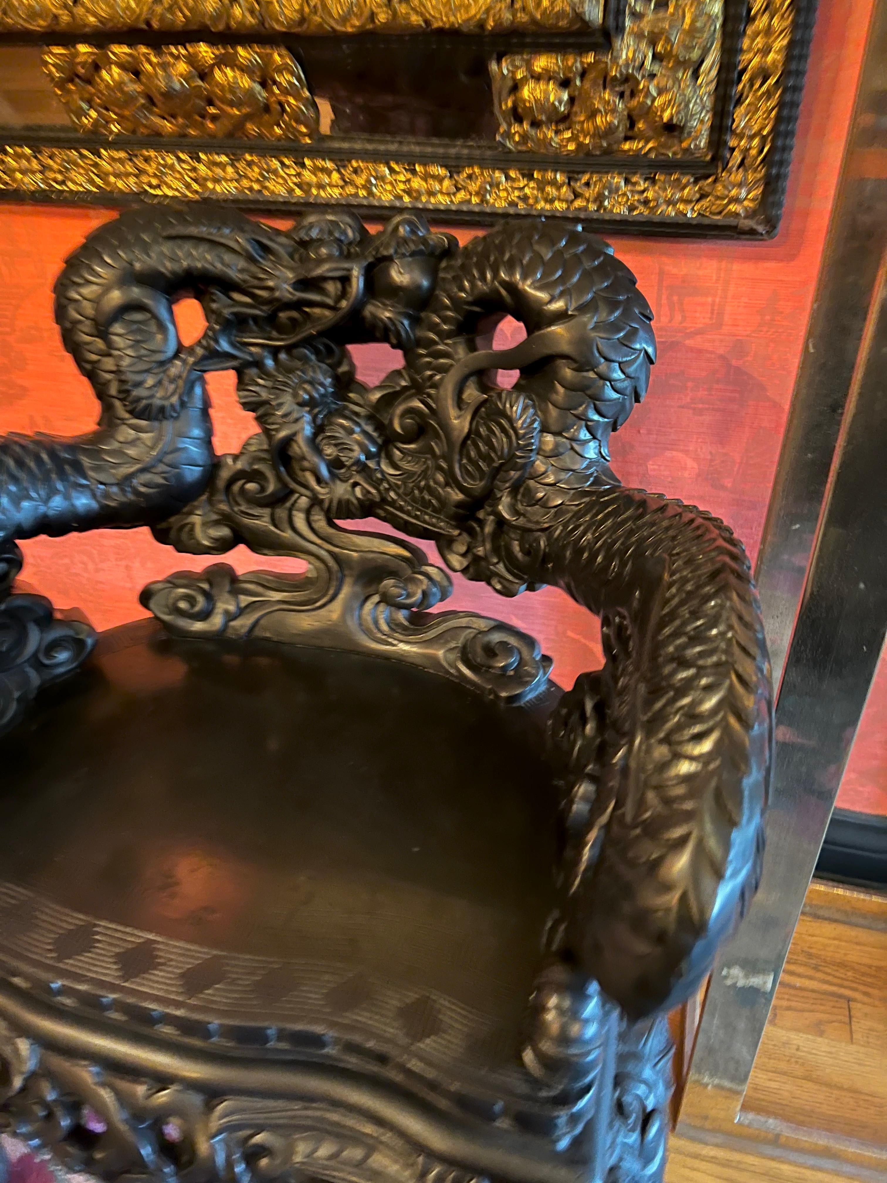 Hand Carved Chinese Side Chair 7