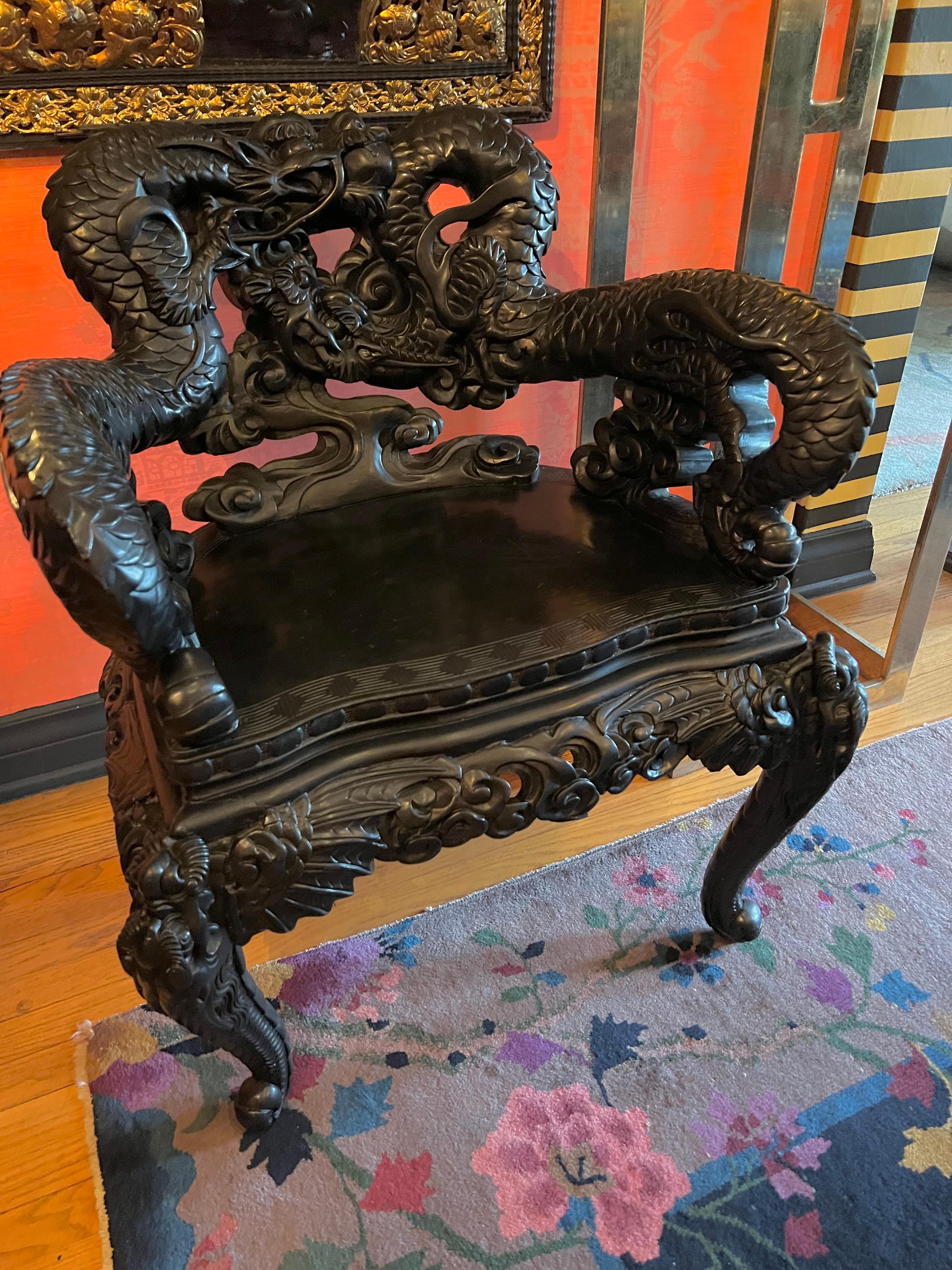 Hand Carved Chinese Side Chair 8