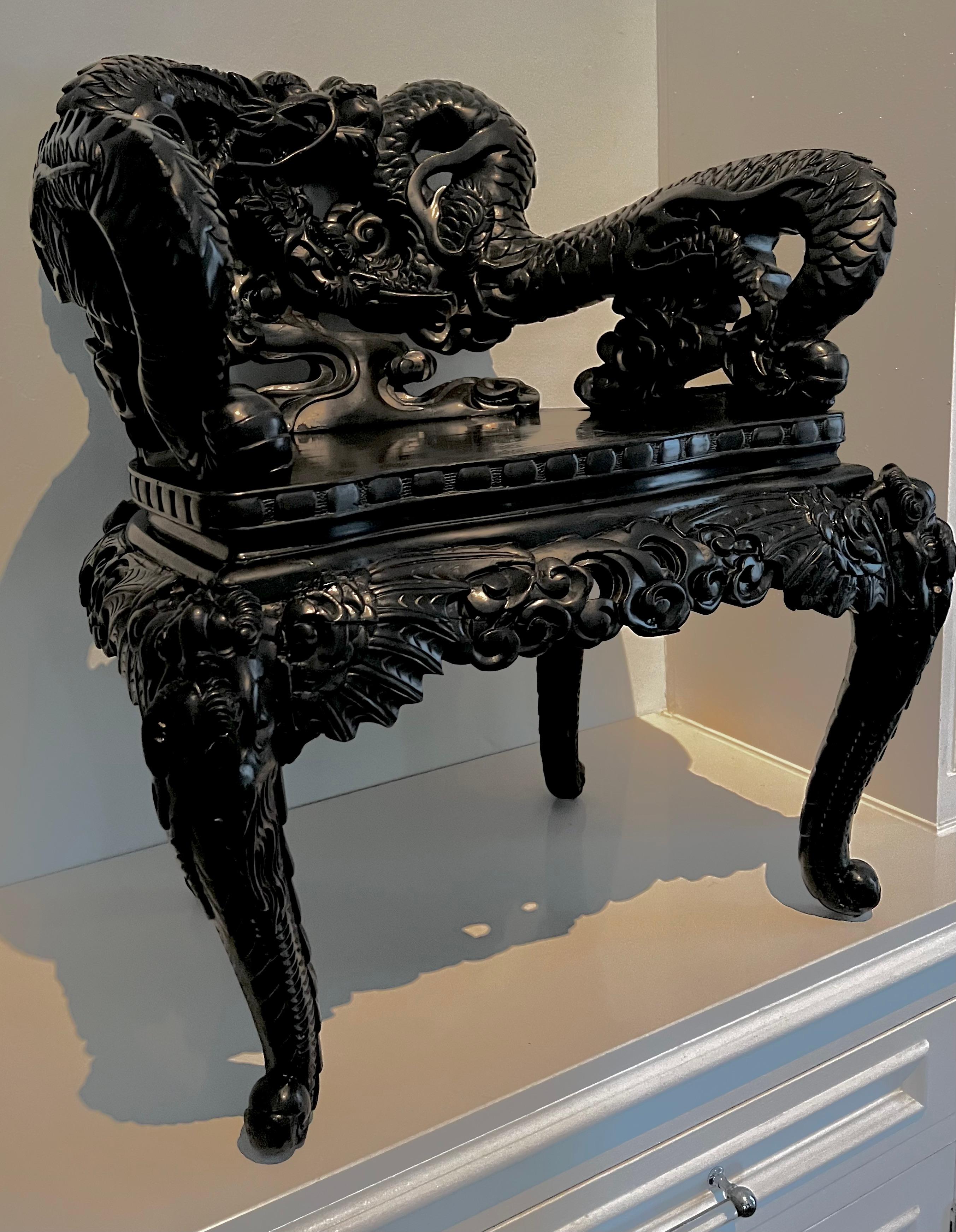 Hand Carved Chinese Side Chair 1