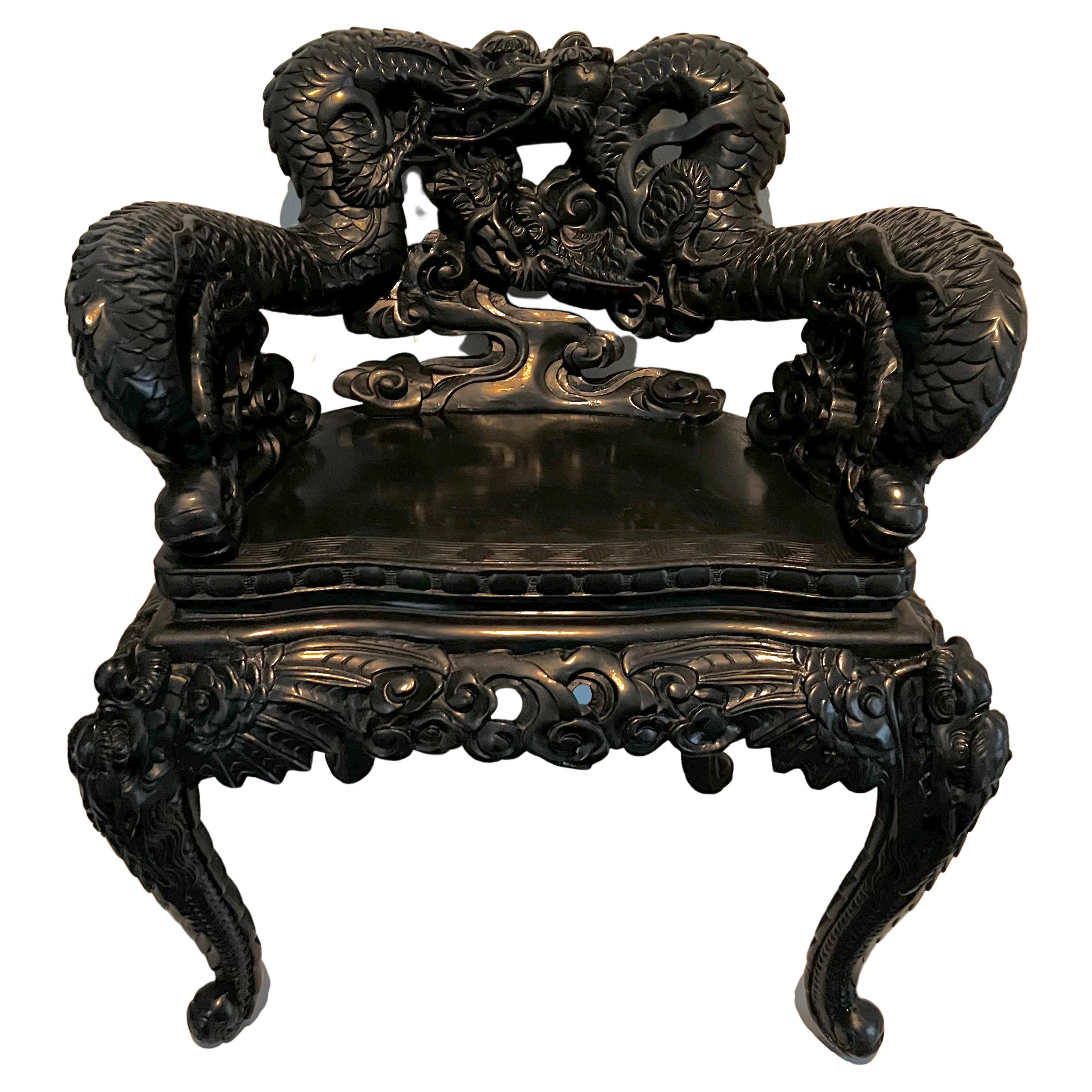 Hand Carved Chinese Side Chair