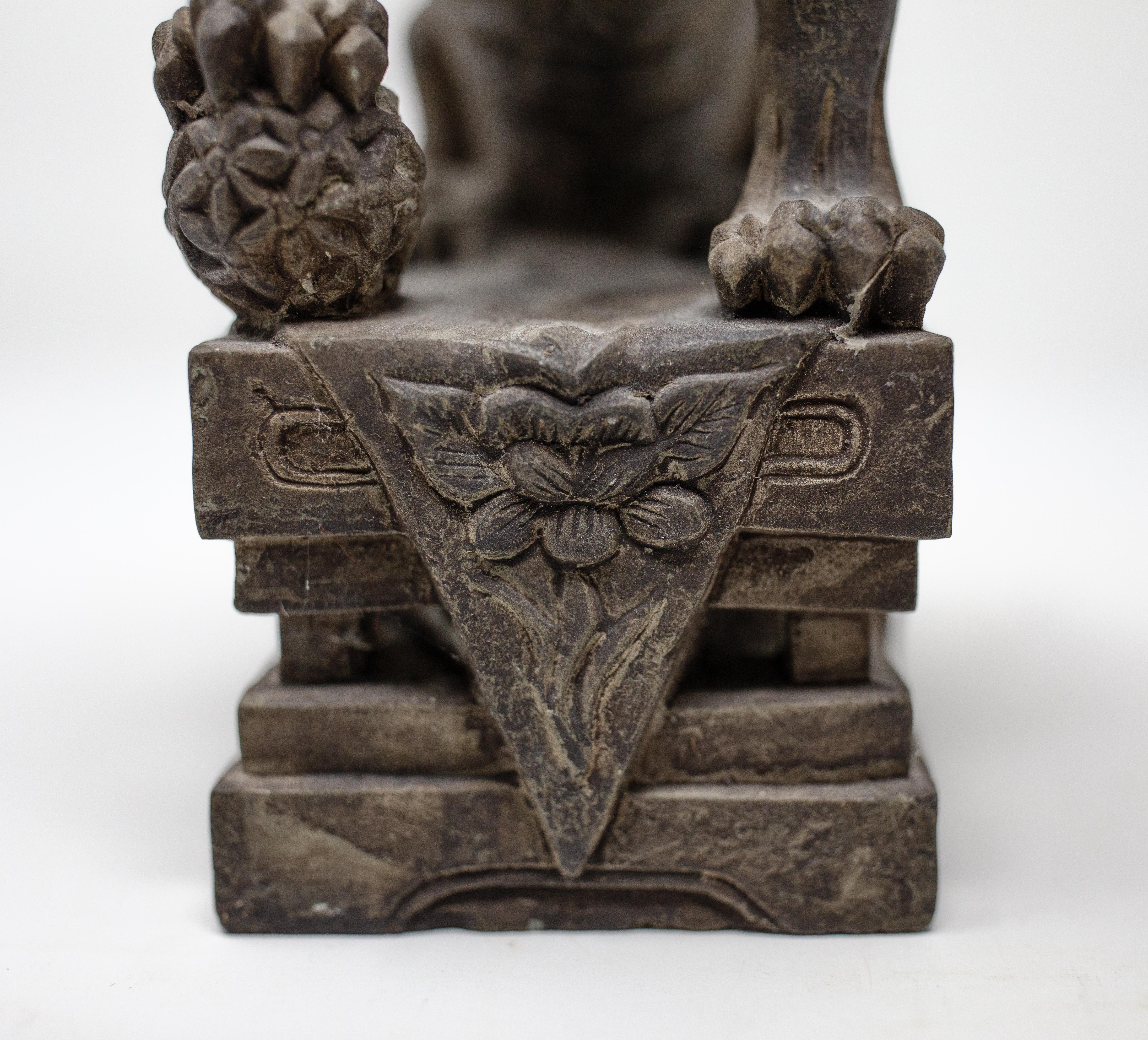 Hand Carved Chinese Stone Foo Dogs For Sale 2