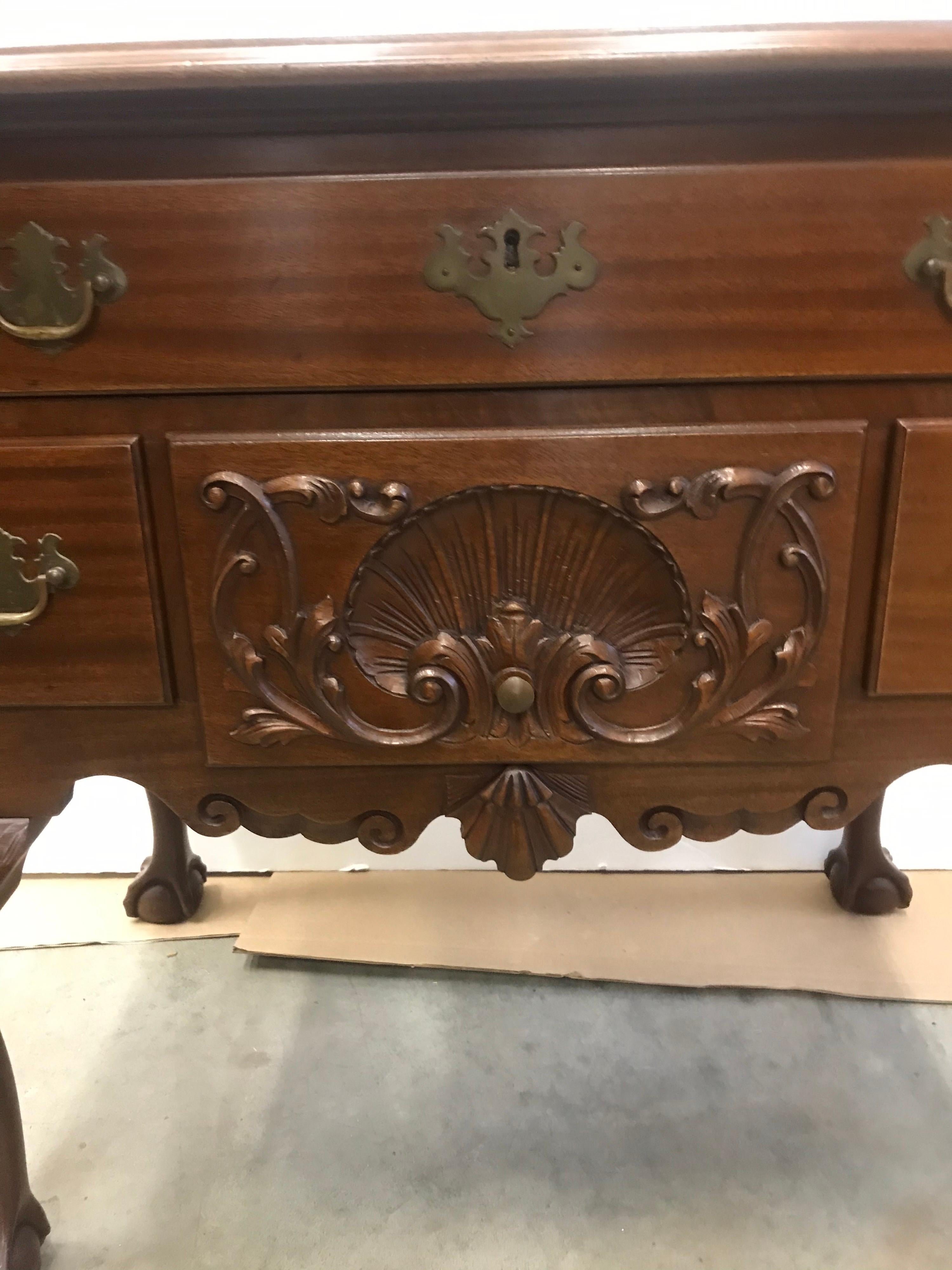 Hand-Carved Hand Carved Chippendale Lowboy For Sale