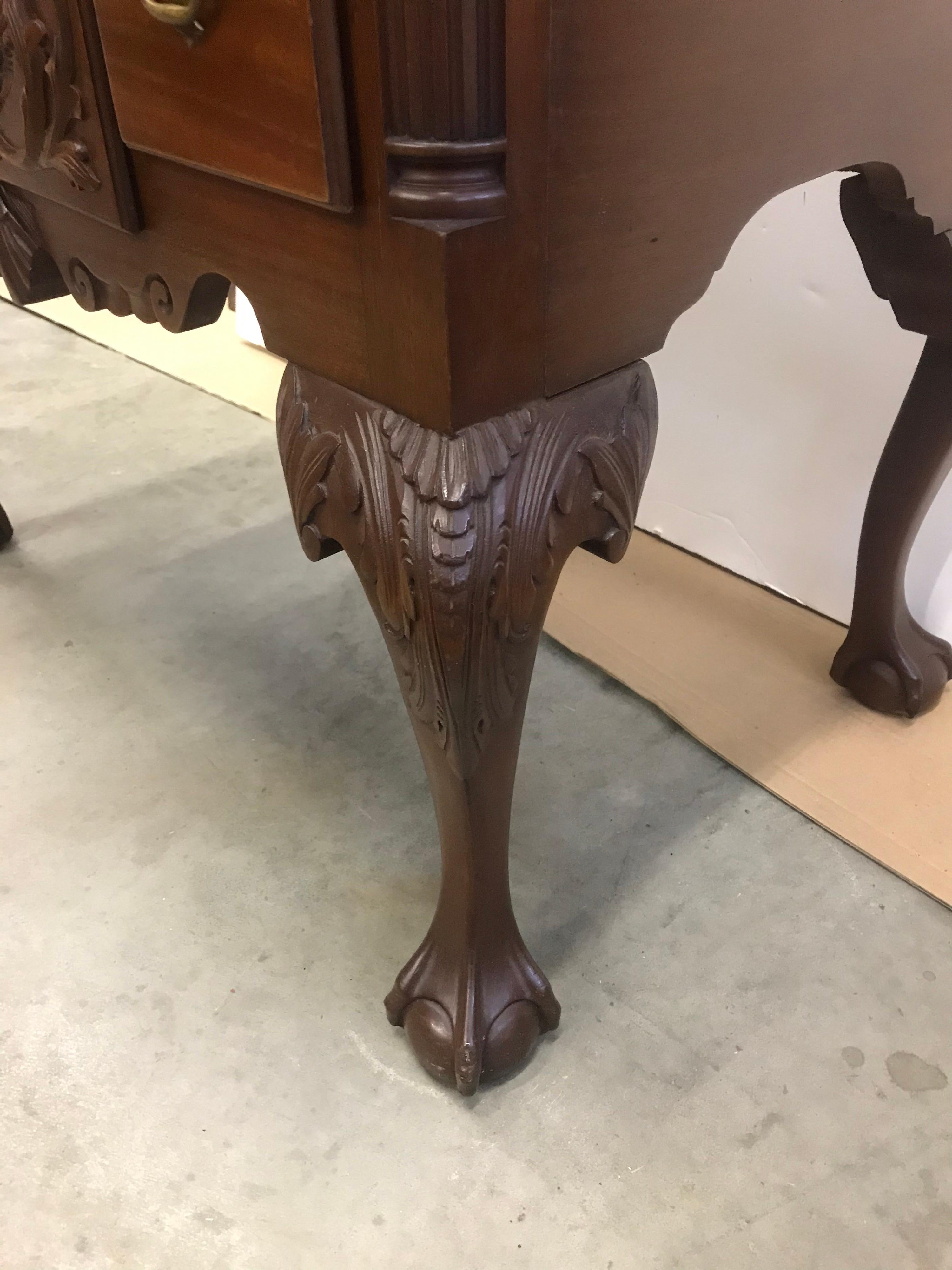 Hand Carved Chippendale Lowboy For Sale 2