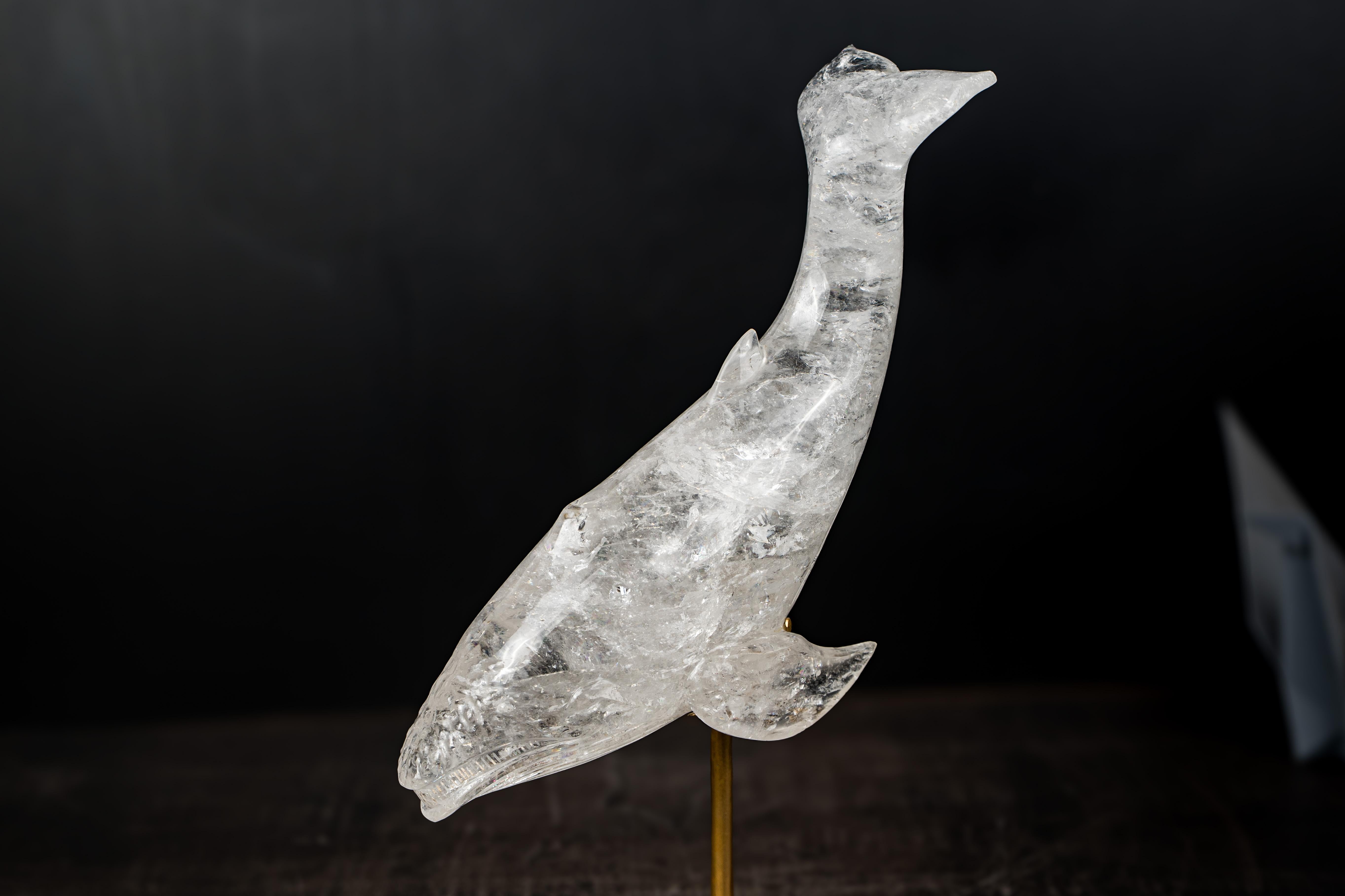 Exquisite Hand-Sculpted Clear Quartz Humpback Whale

▫️ Description

Meticulously carved from natural clear quartz, this crystal sculpture beautifully captures the majesty and fluidity of the humpback whale, one of the ocean’s most iconic and