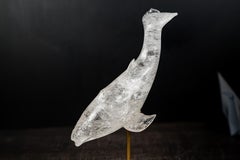Hand-Carved Clear Quartz Humpback Whale Sculpture