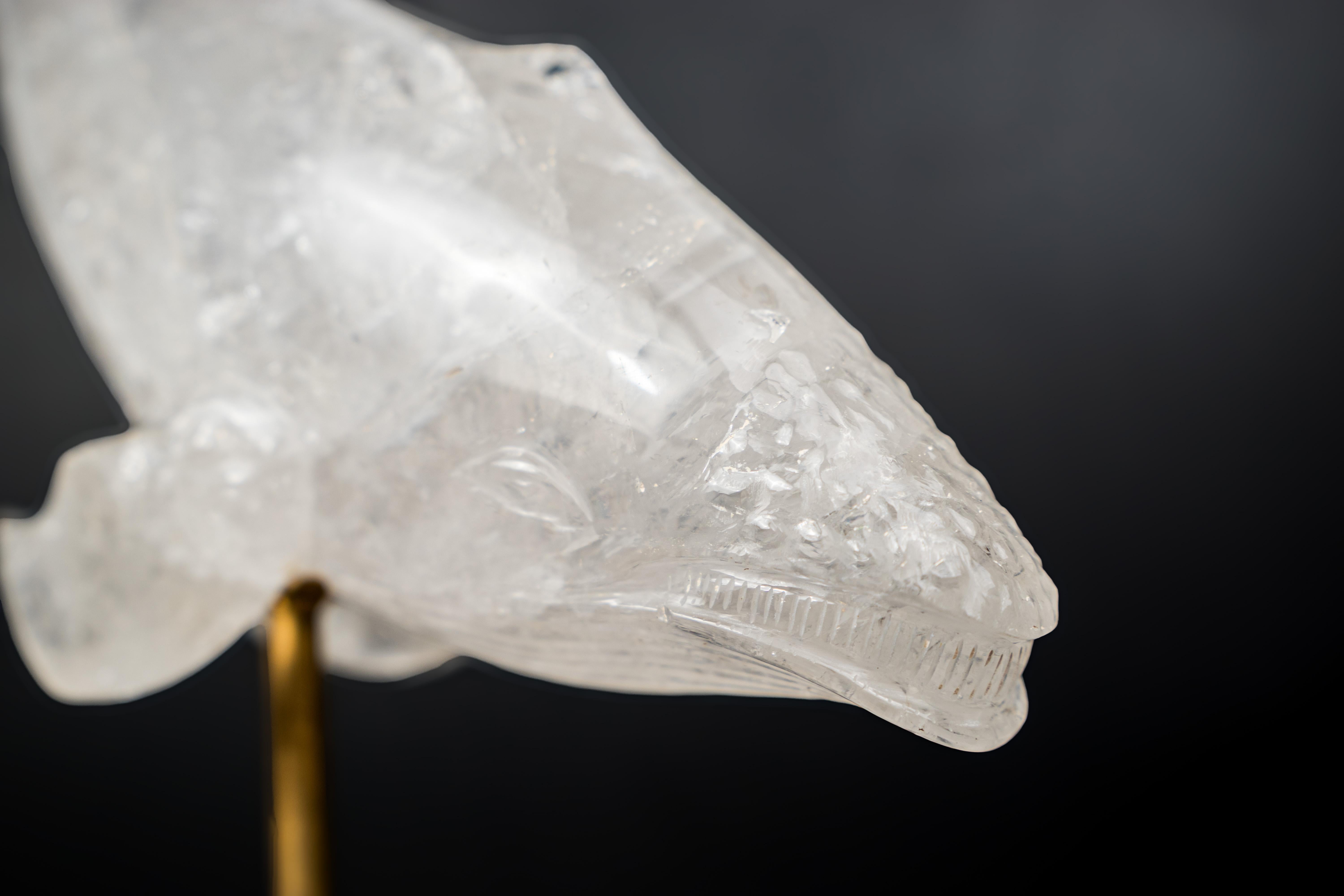 Hand-Carved Clear Quartz Humpback Whale Sculpture In condizioni Nuovo in vendita a Ametista Do Sul, BR