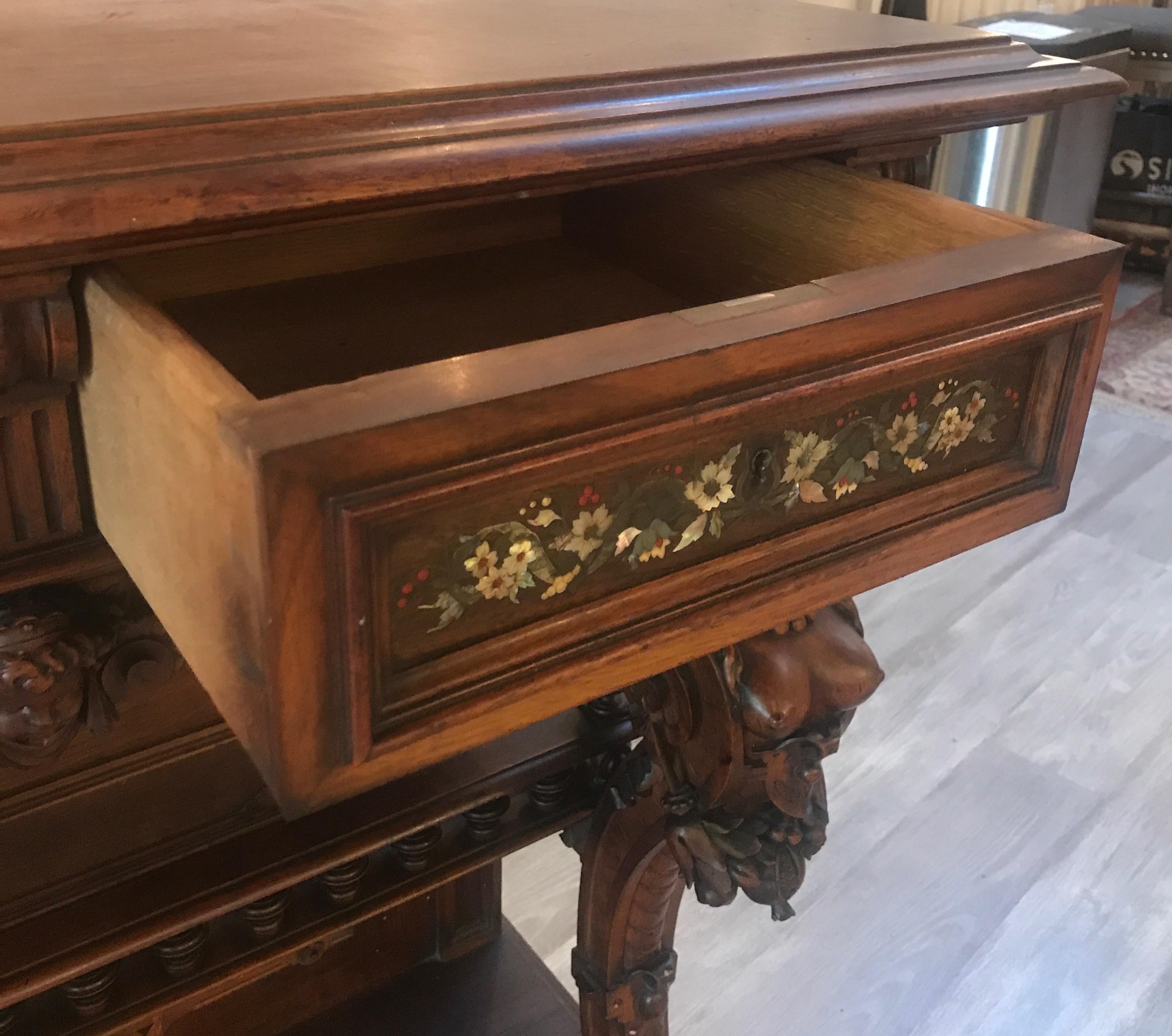 Hand Carved Console Pier Table Attributed to Herter Brothers 8