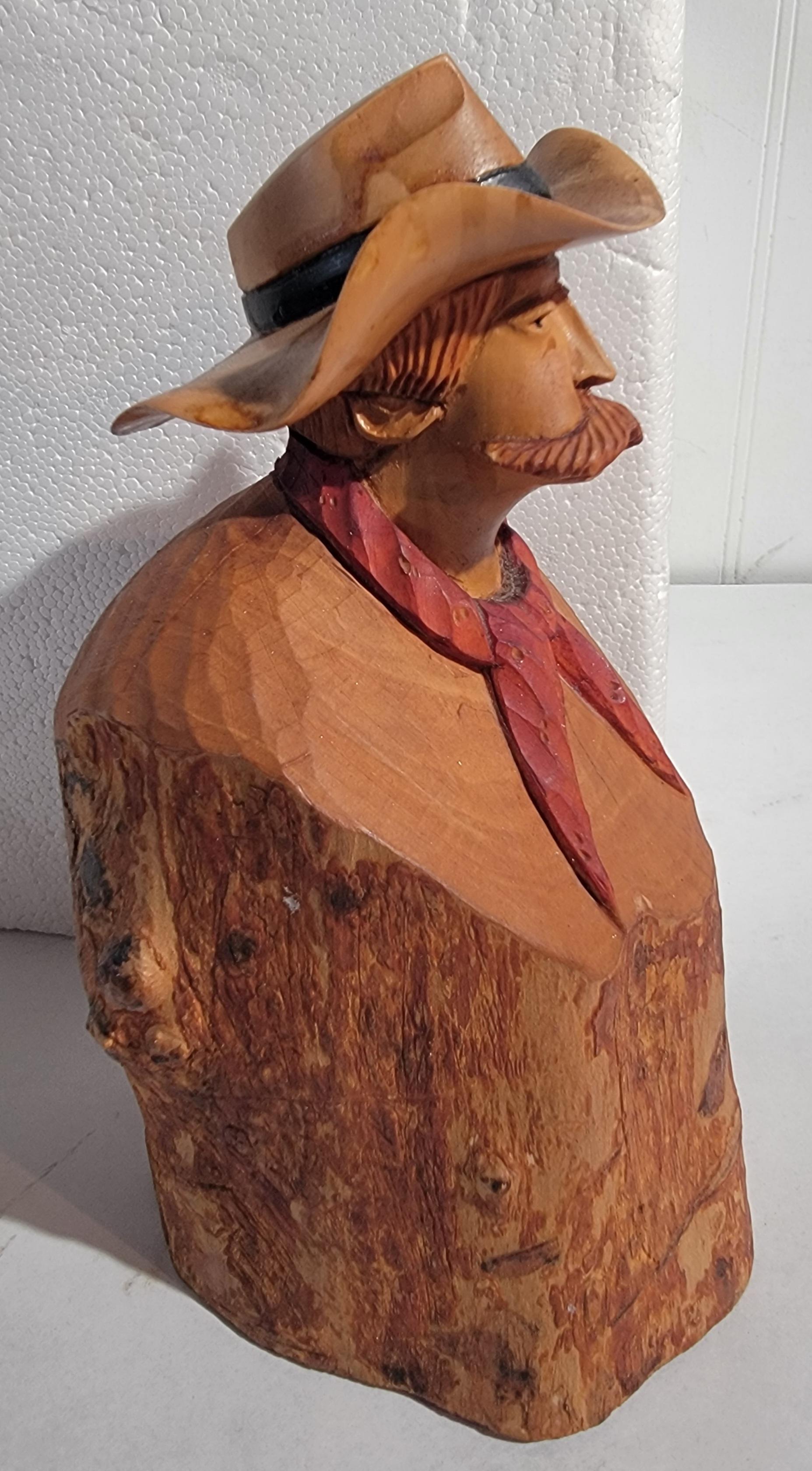 Adirondack Cowboy sculpté à la main en une seule pièce de Wood Wood en vente