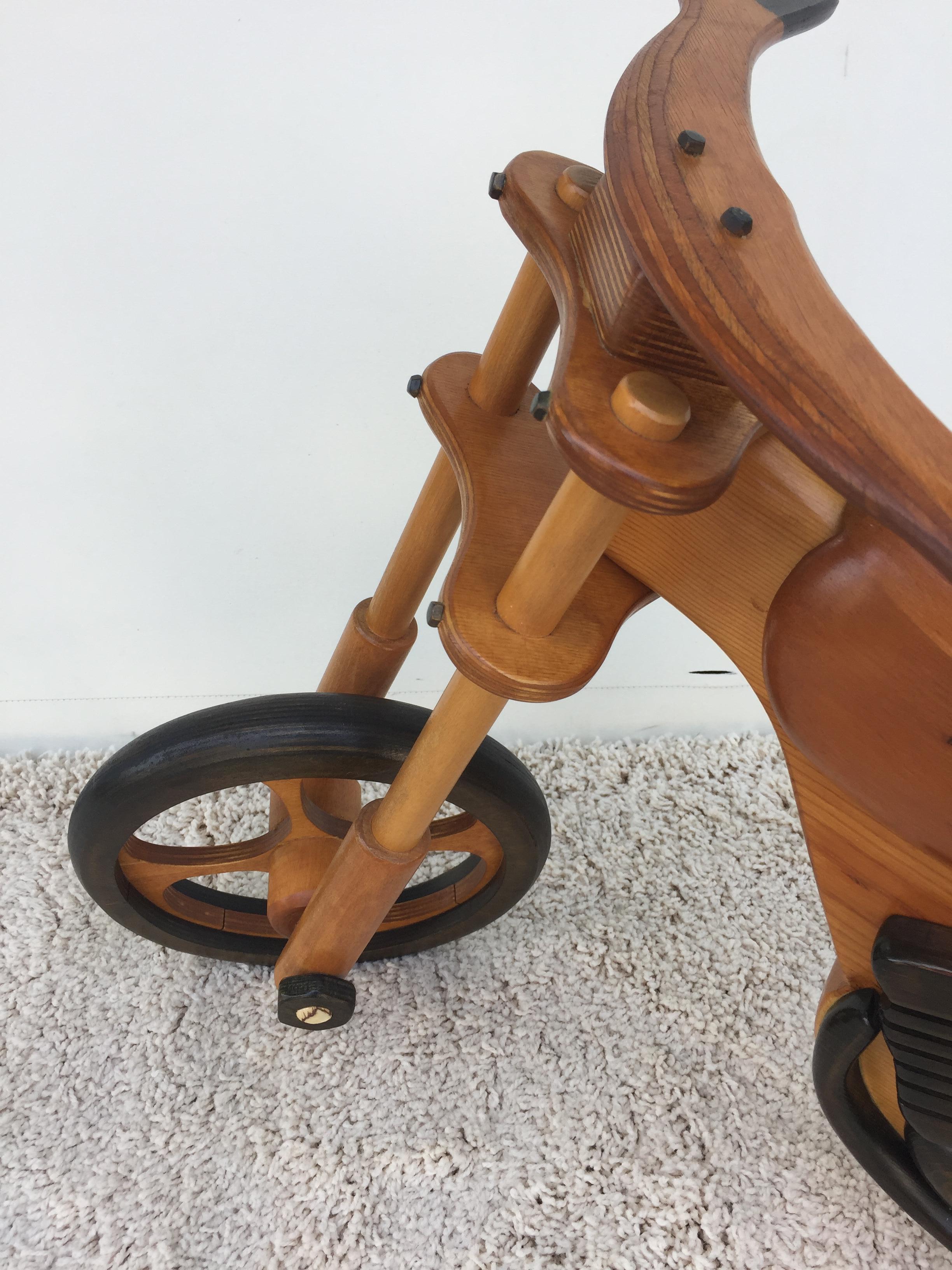 Hand-Carved /Crafted Large Display Childs Tricycle Motorbike 2