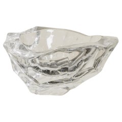 Hand Carved Crystal Bamboo Shaven Design Bowl by Robert Kuo, Limited