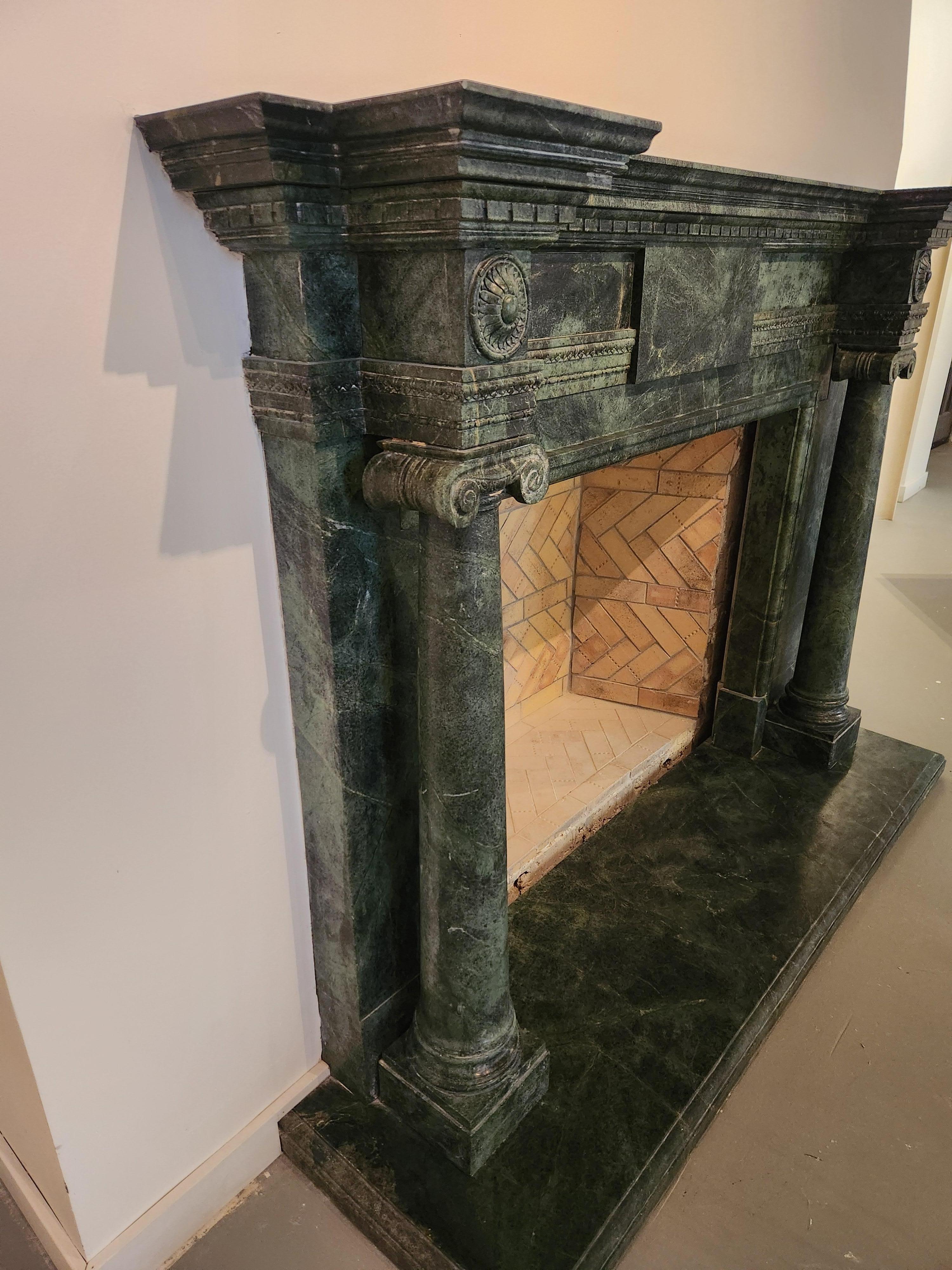 dark green mantel