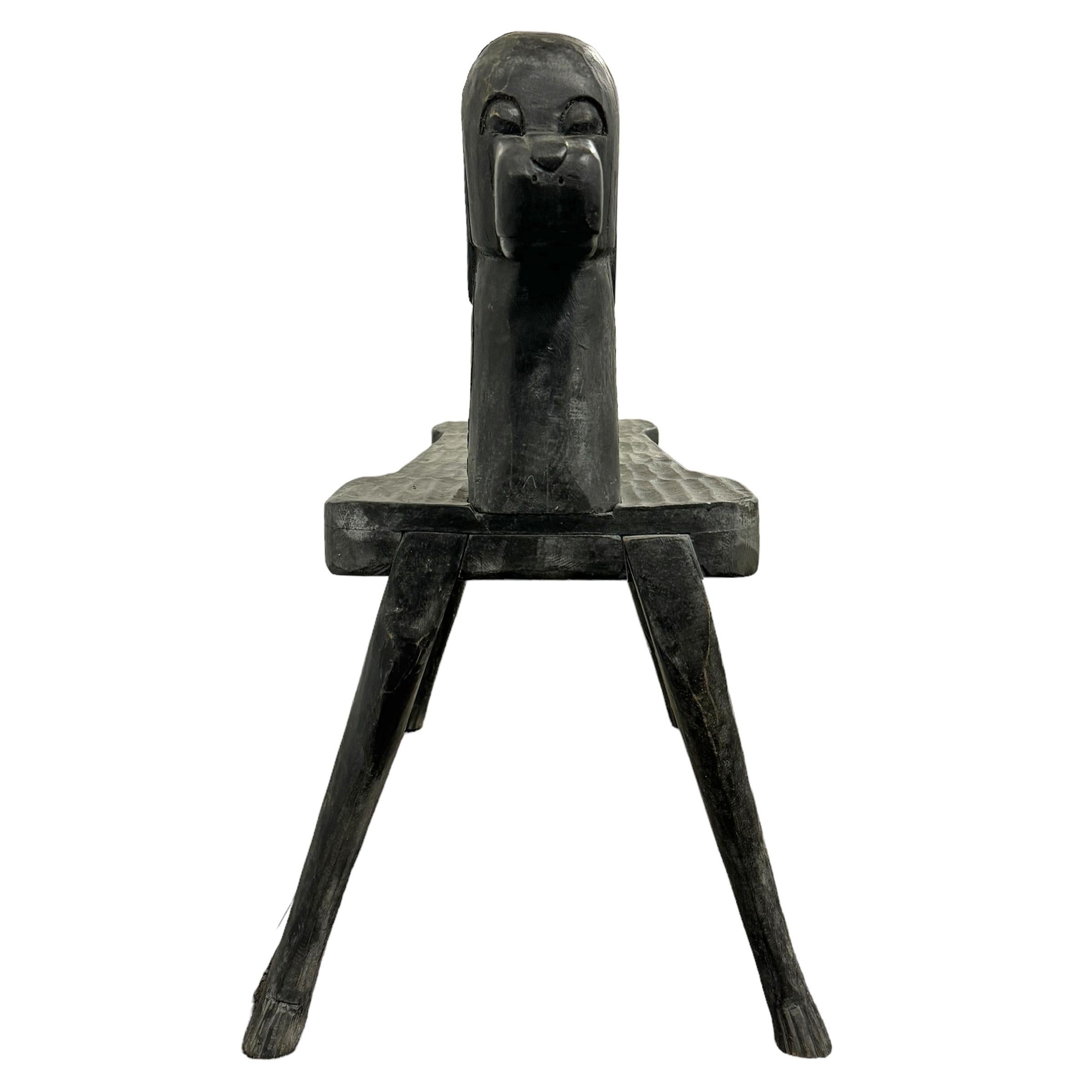Hand-Carved Hand Carved Dog Bench by Stephen Huneck