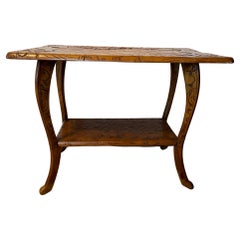 Consola o mesa de sofá de madera de ciprés con motivo de dragón tallada a mano