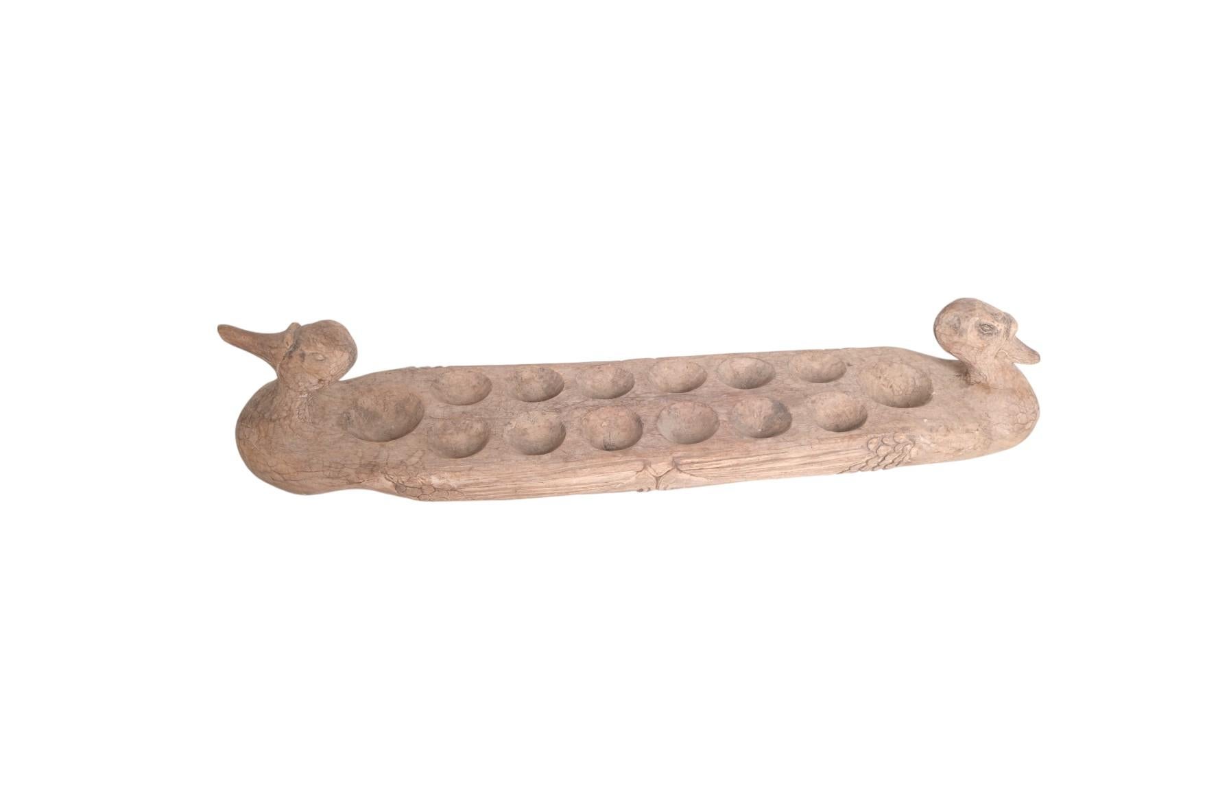 Hand-Carved Duck-Form Mancala Game Board, African Folk Art For Sale 7
