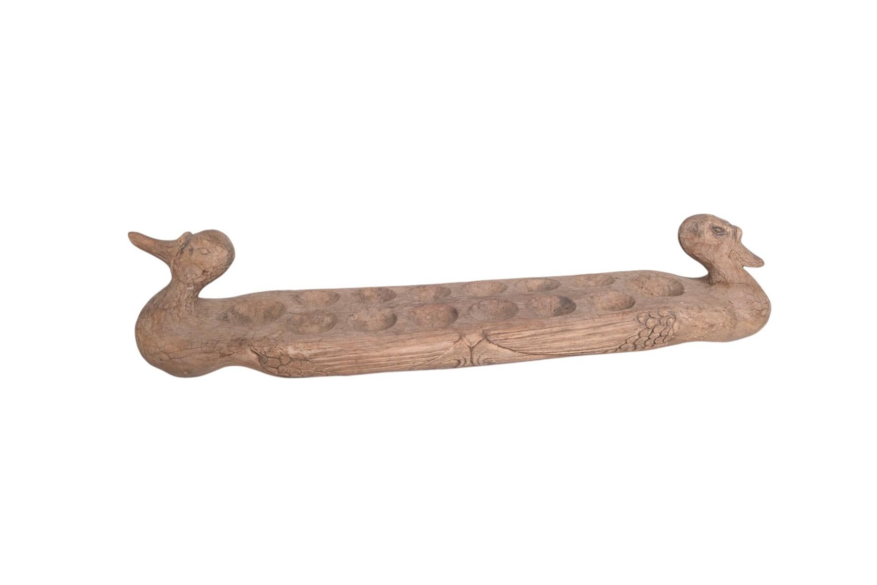 Hand-Carved Duck-Form Mancala Game Board, African Folk Art For Sale 8