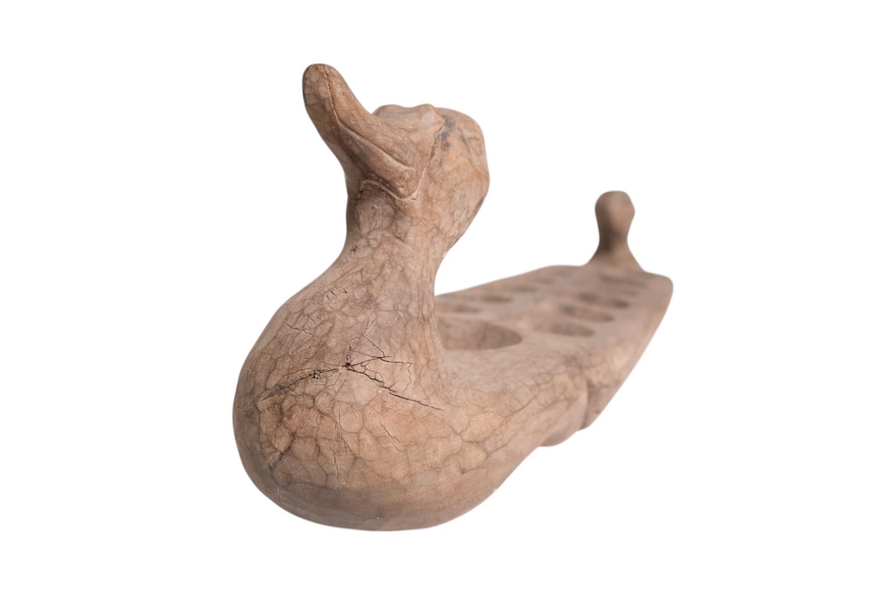 Hand-Carved Duck-Form Mancala Game Board, African Folk Art For Sale 2