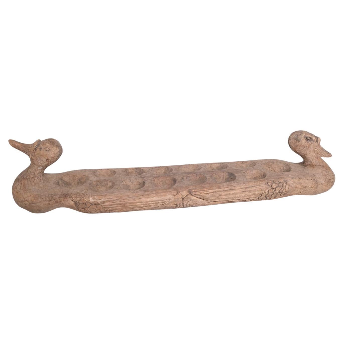 Hand-Carved Duck-Form Mancala Game Board, African Folk Art For Sale