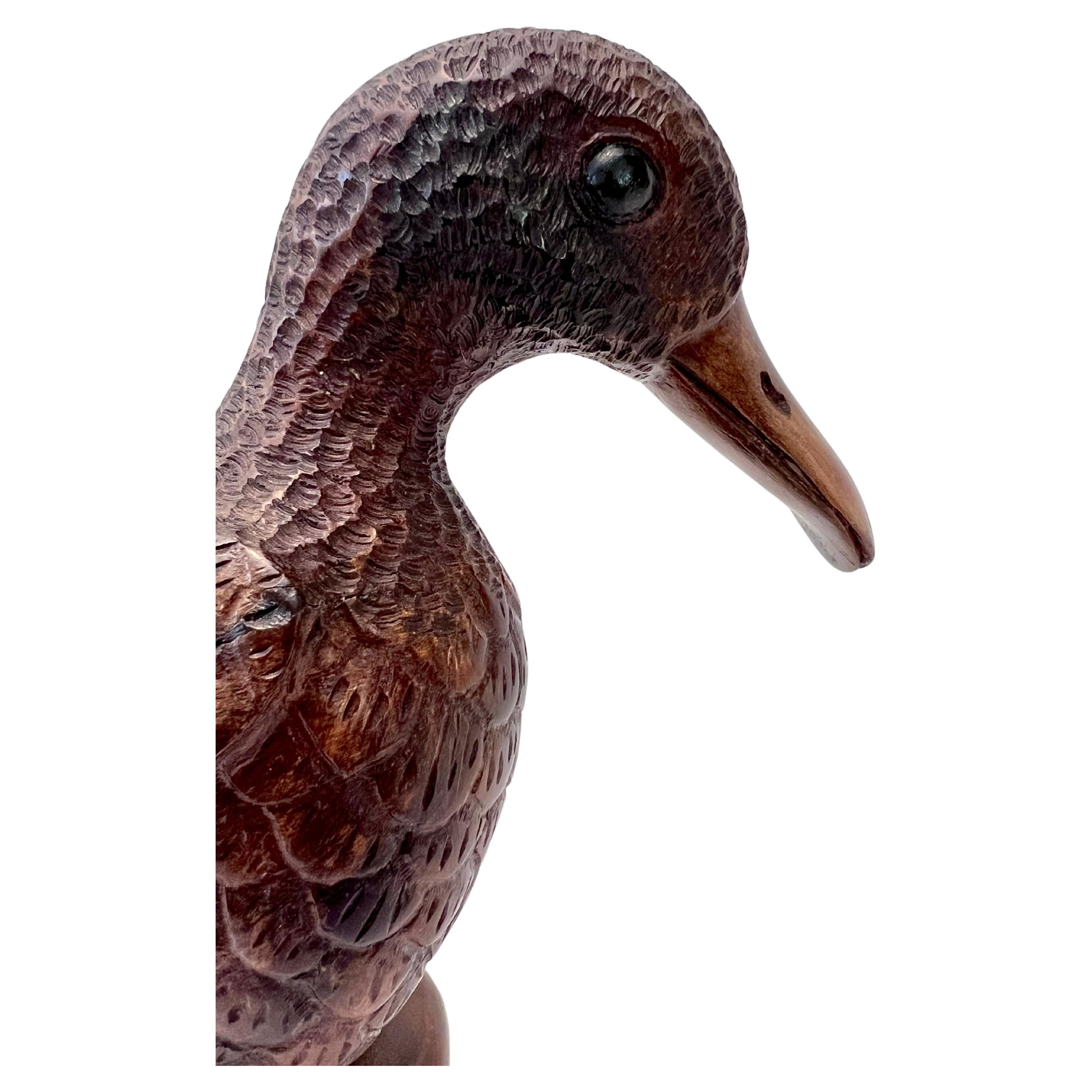 Hand Carved Duck Sculpture from DriftWood For Sale 2