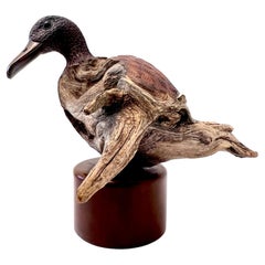 Vintage Hand Carved Duck Sculpture from DriftWood