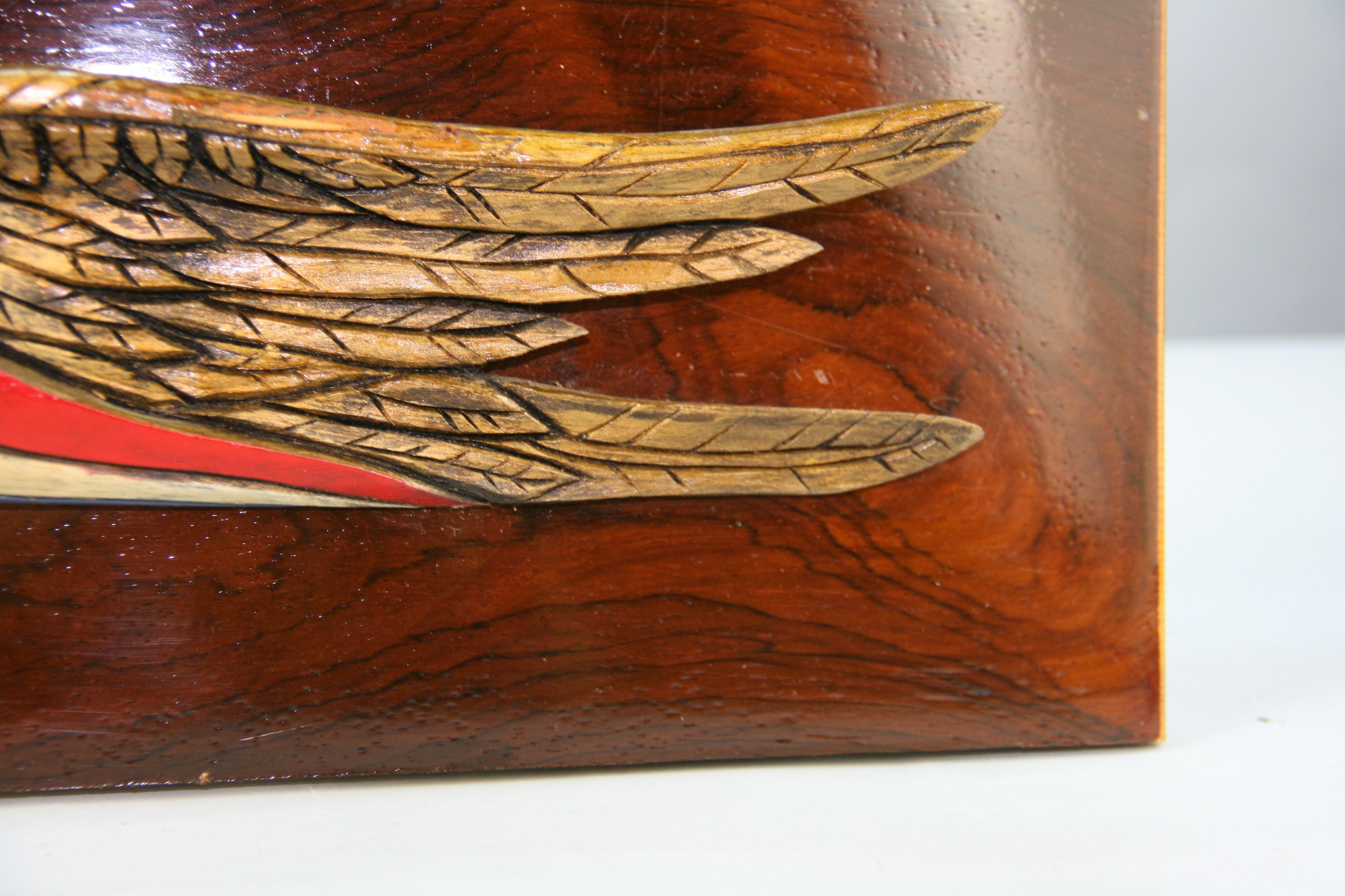Hand Carved Eagle Wall Sculpture For Sale 5