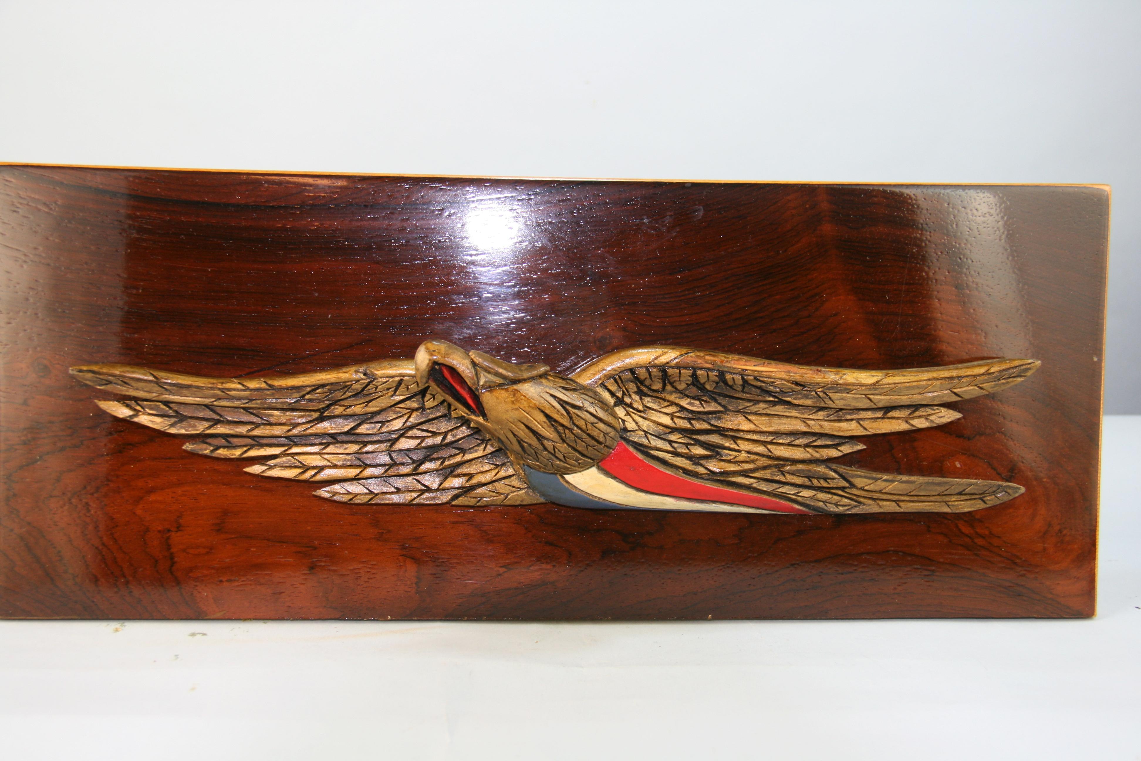 wooden eagle wall hanging