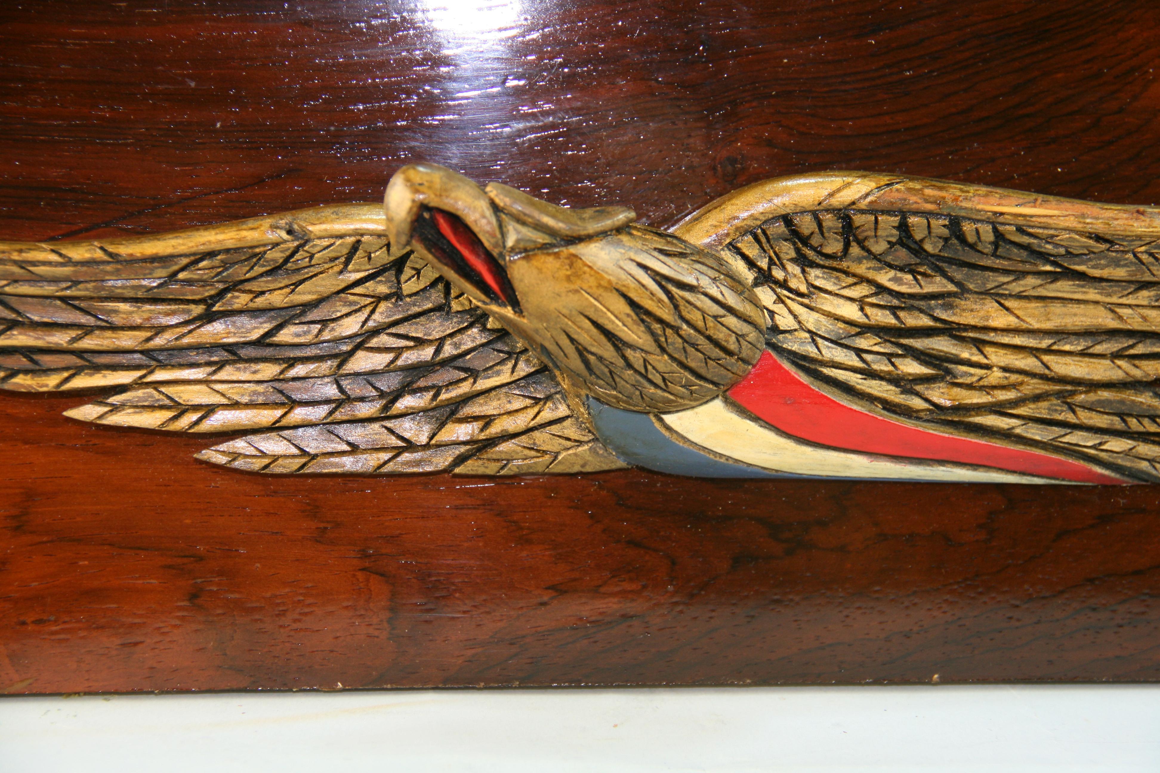 wooden eagle wall hanging